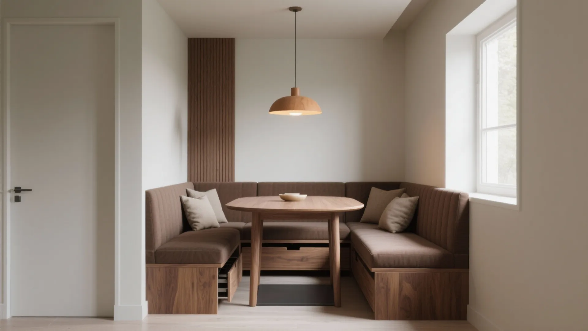 1. Bench seating that tucks away