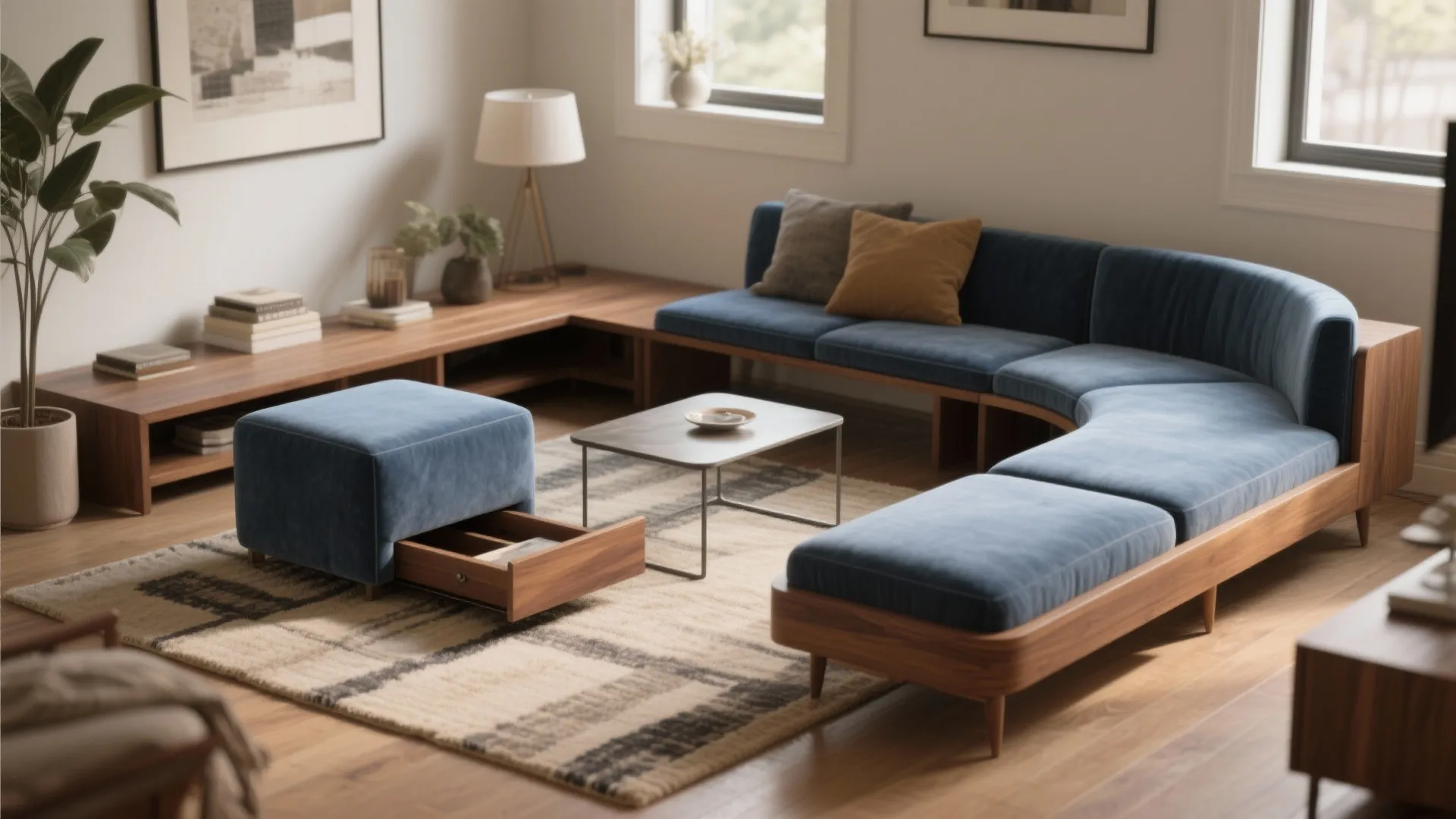 Modular Bench + Ottoman Combo