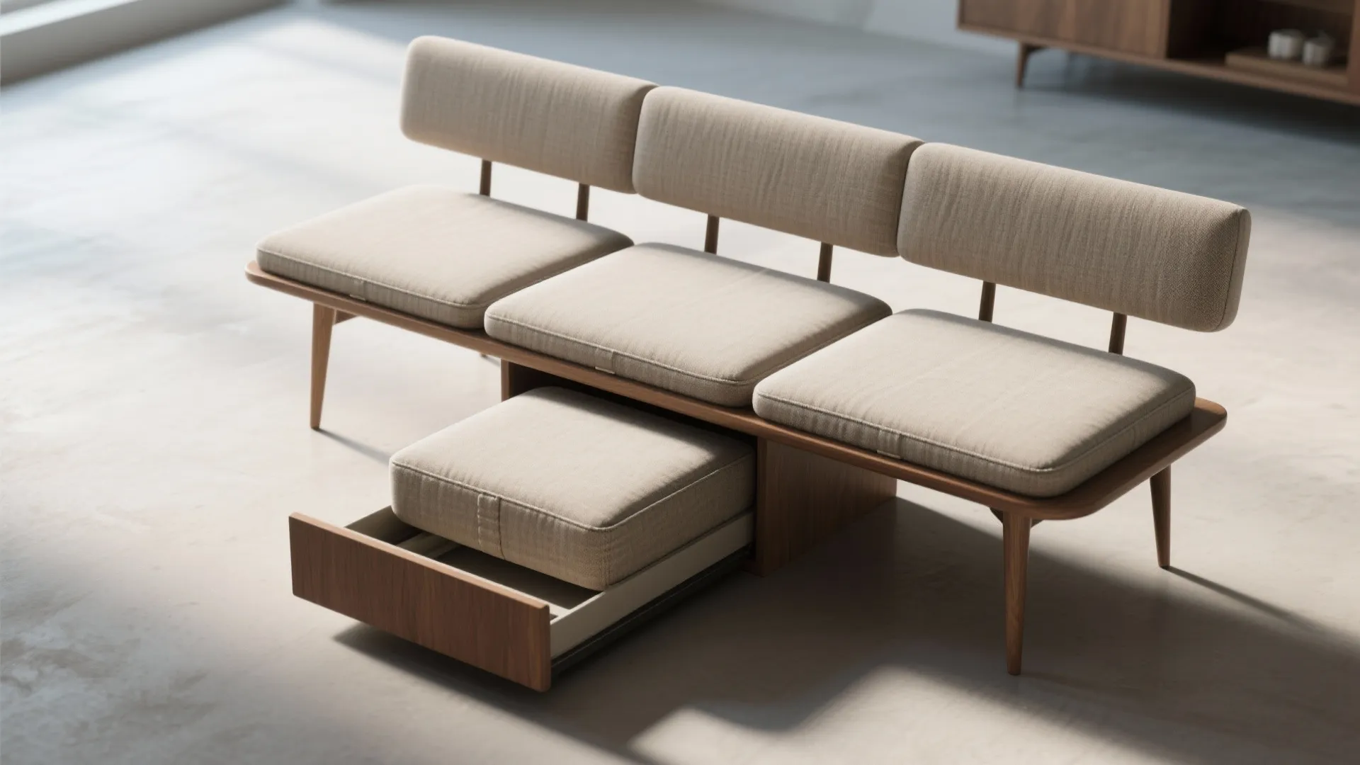 4. Bench with removable ottoman