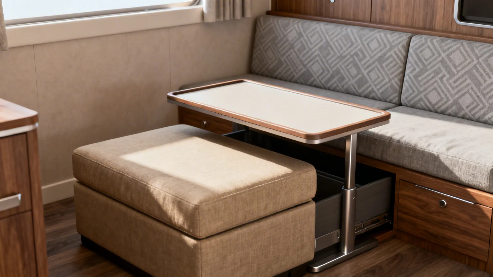 5. Bench seating and ottomans