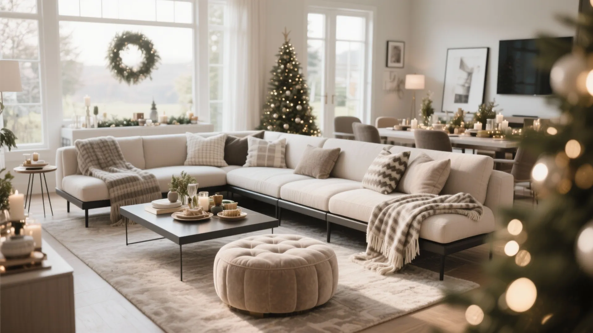 9. Layered Bench & Ottoman Combo