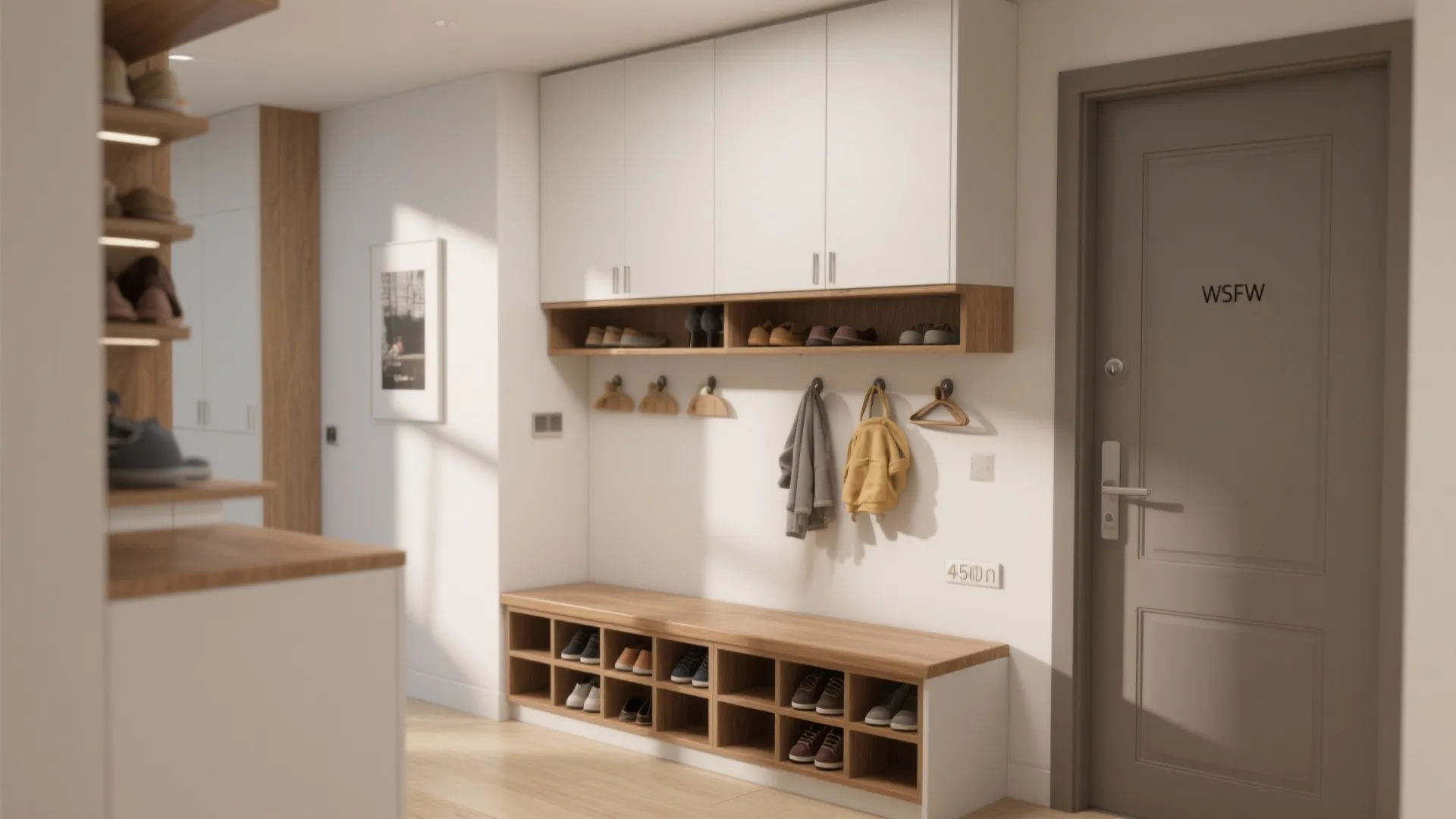 Built-In Bench + Overhead Cupboards Combo