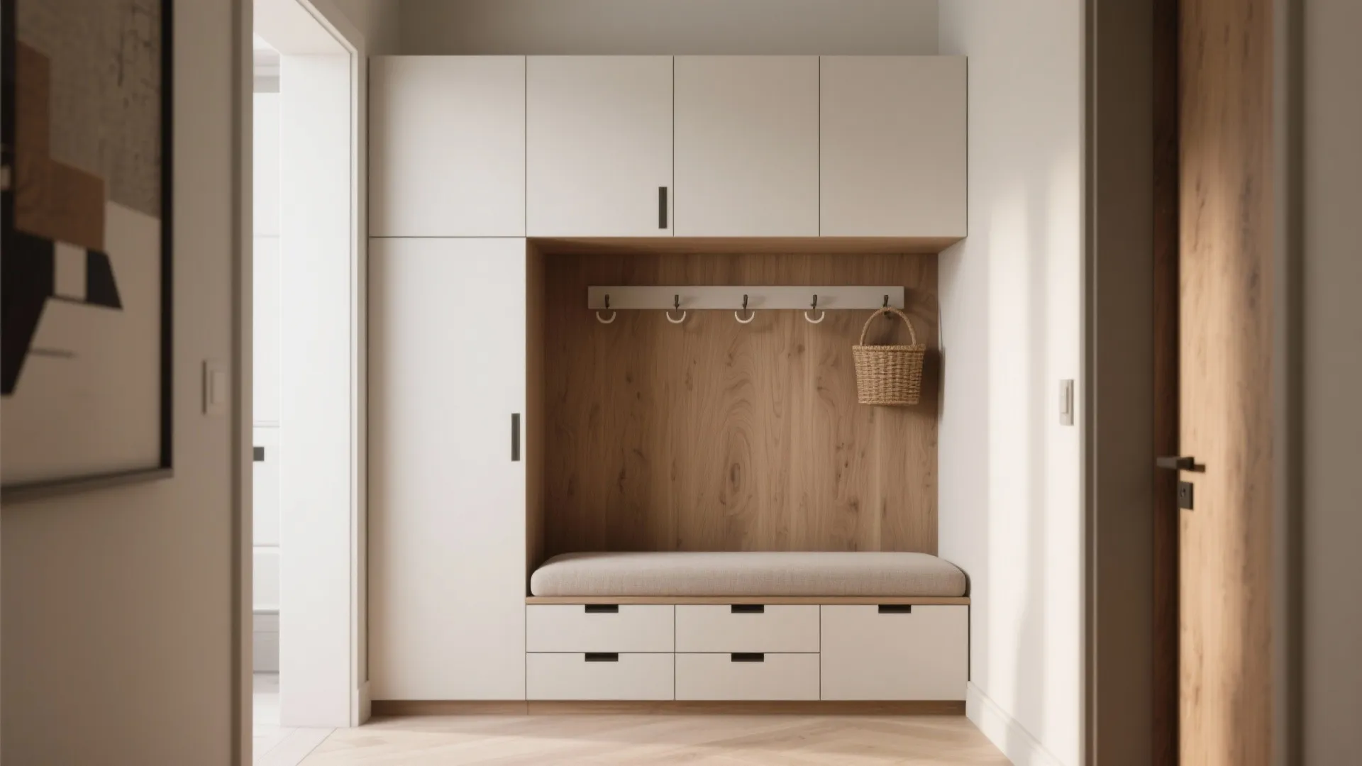 Bench + Overhead Cabinets Combo