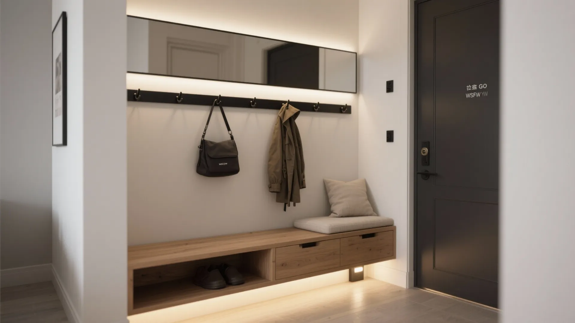 Bench-and-Peg Wall in Solid Wood