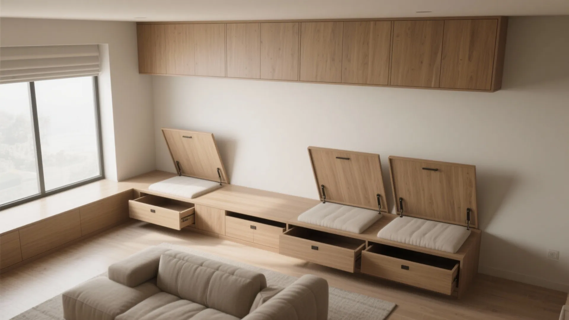 1) Minimal Built-in Bench with Hidden Storage