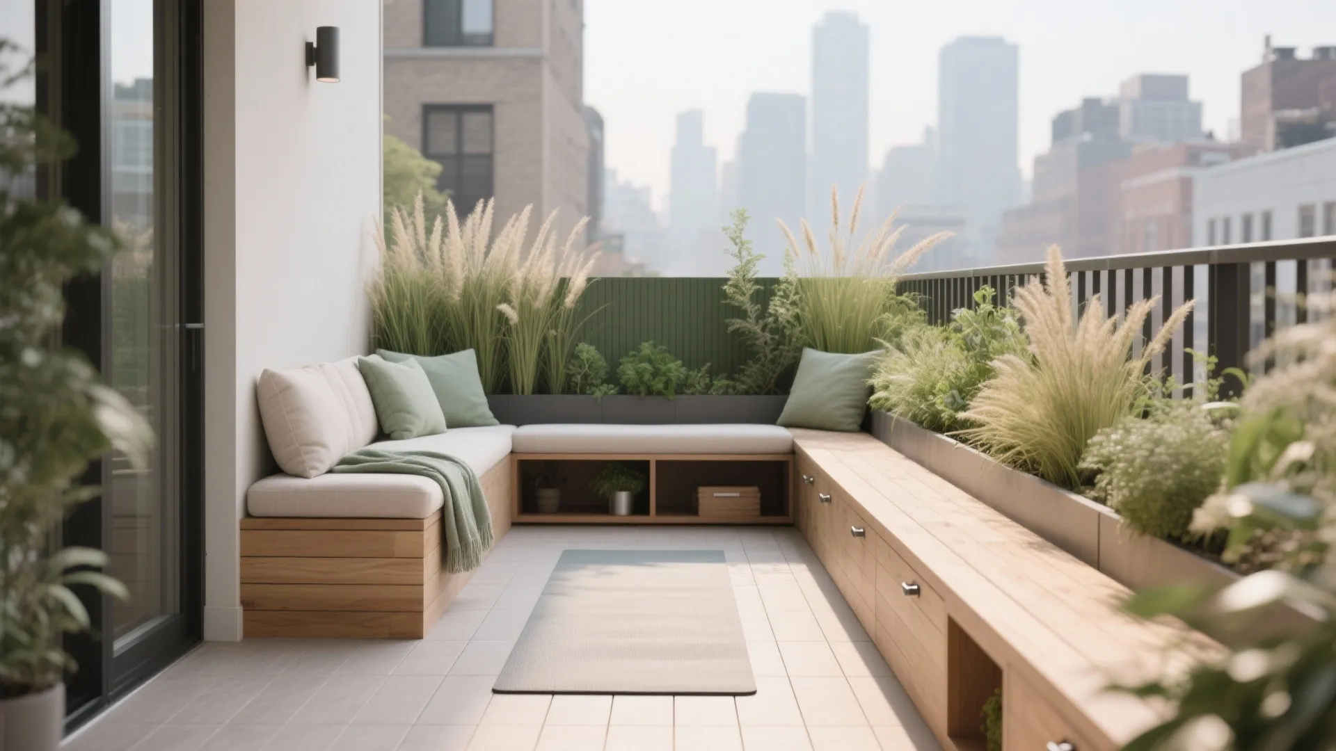 Perimeter Bench + Planter Border