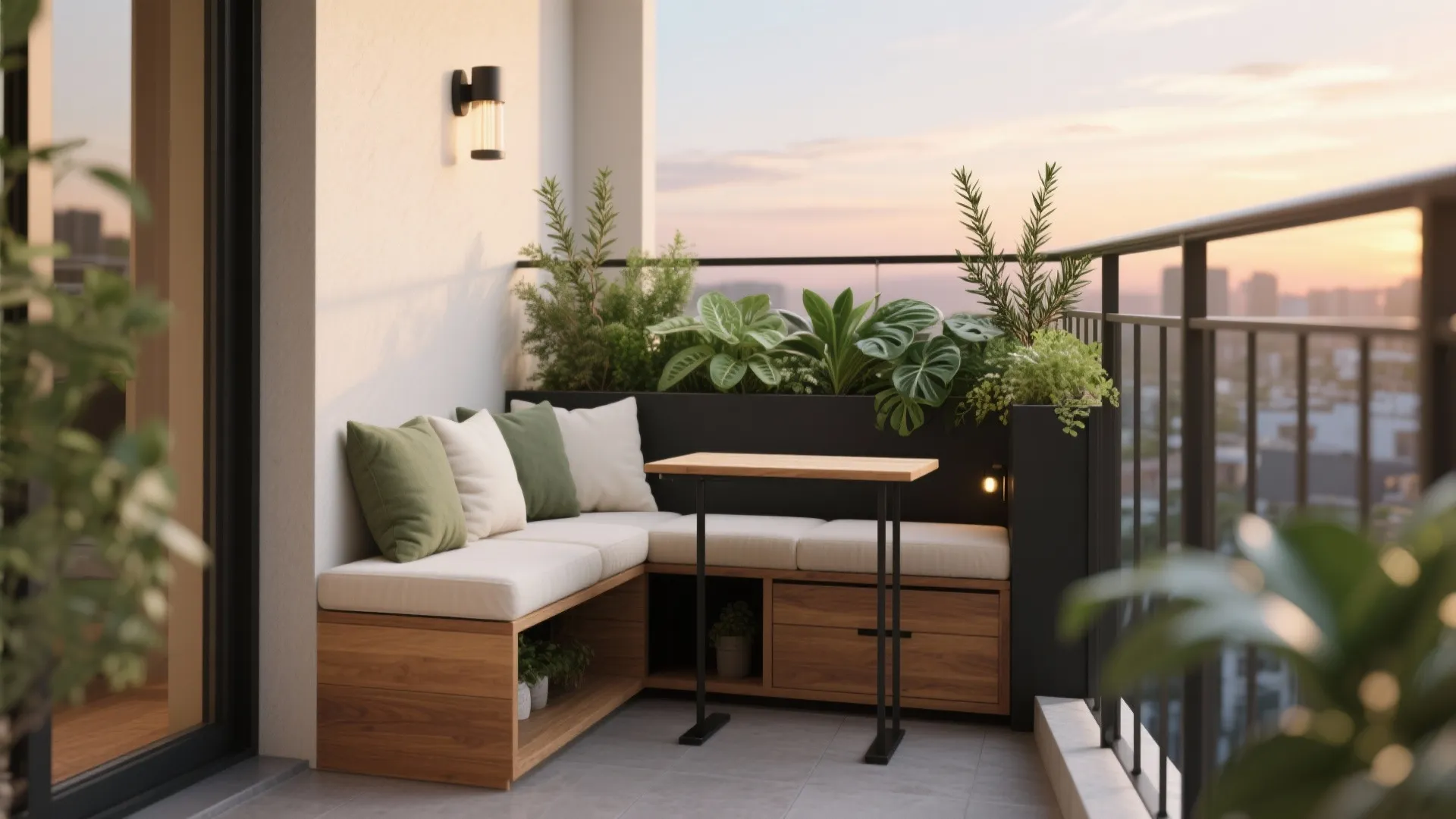 Compact Seating + Planter Combos
