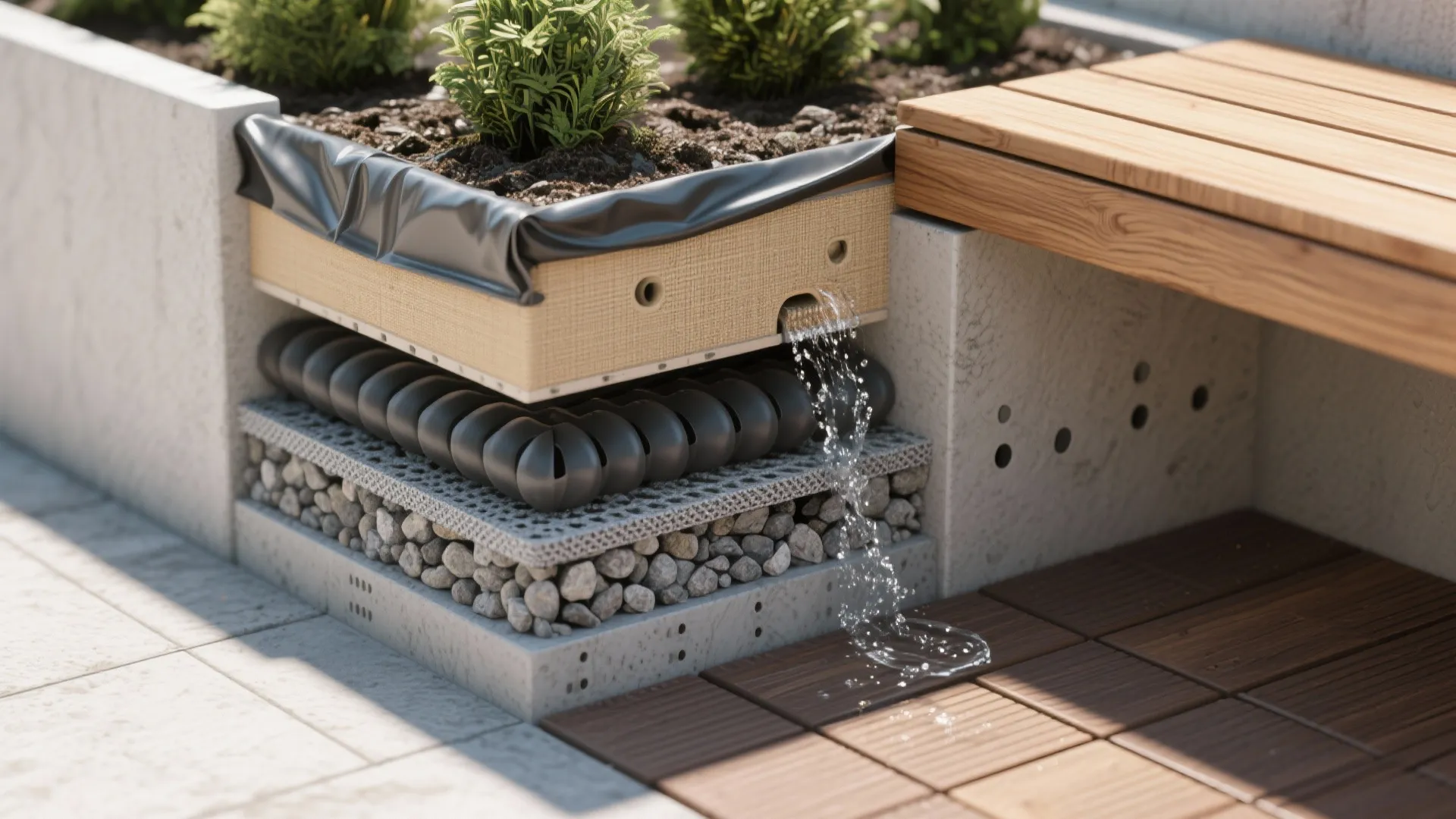 Compact Bench Planters with Hidden Storage