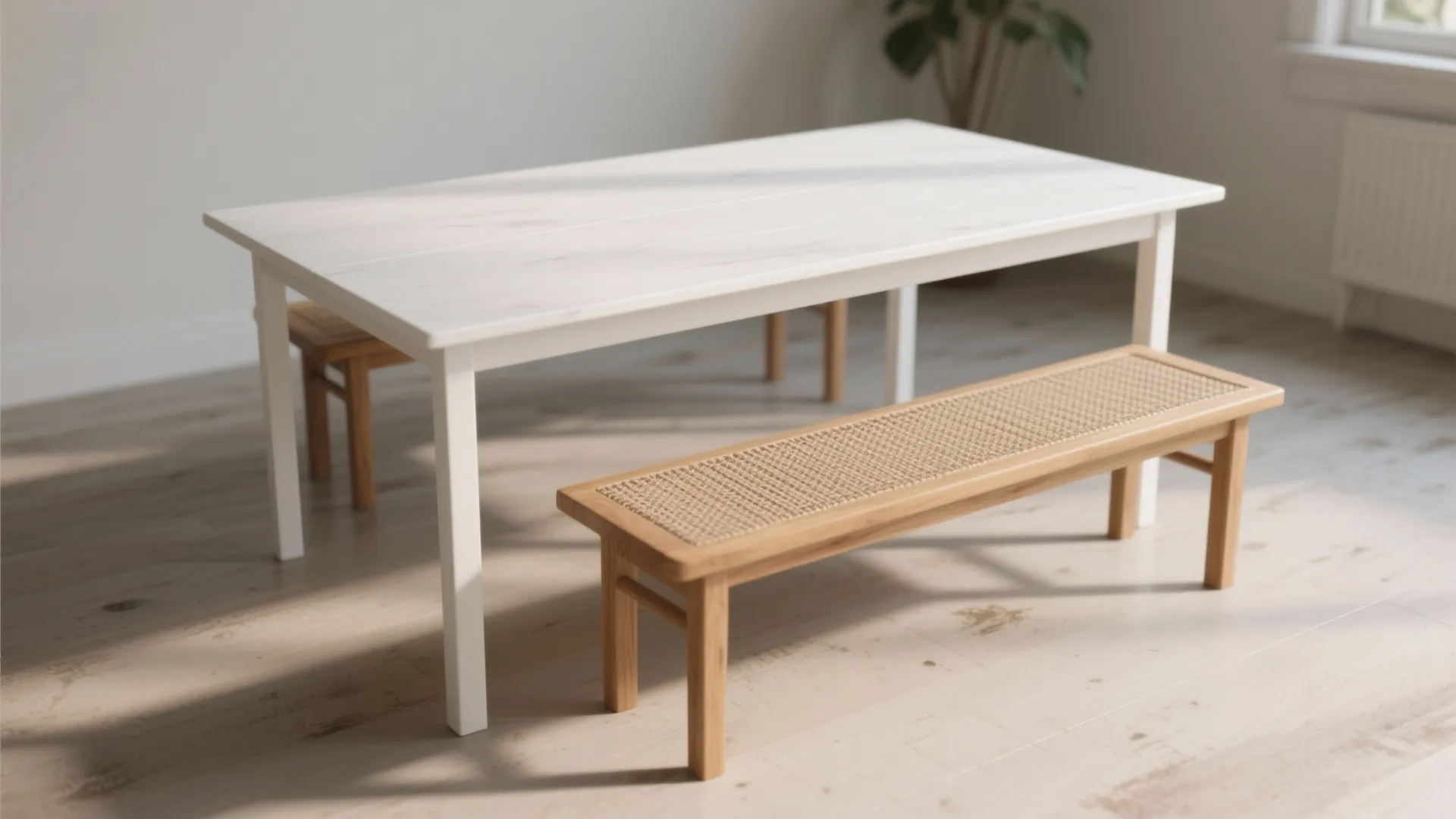 2. Tuck a single bench for flexible seating