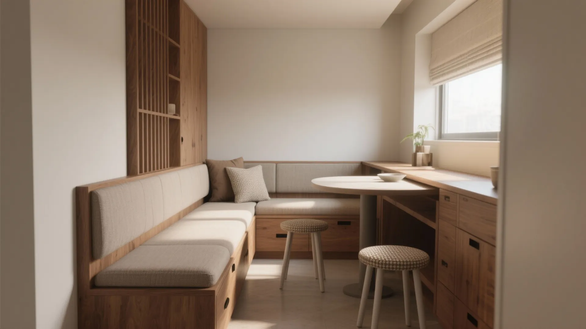 3. Bench Seating: Compact, Cozy, Communal