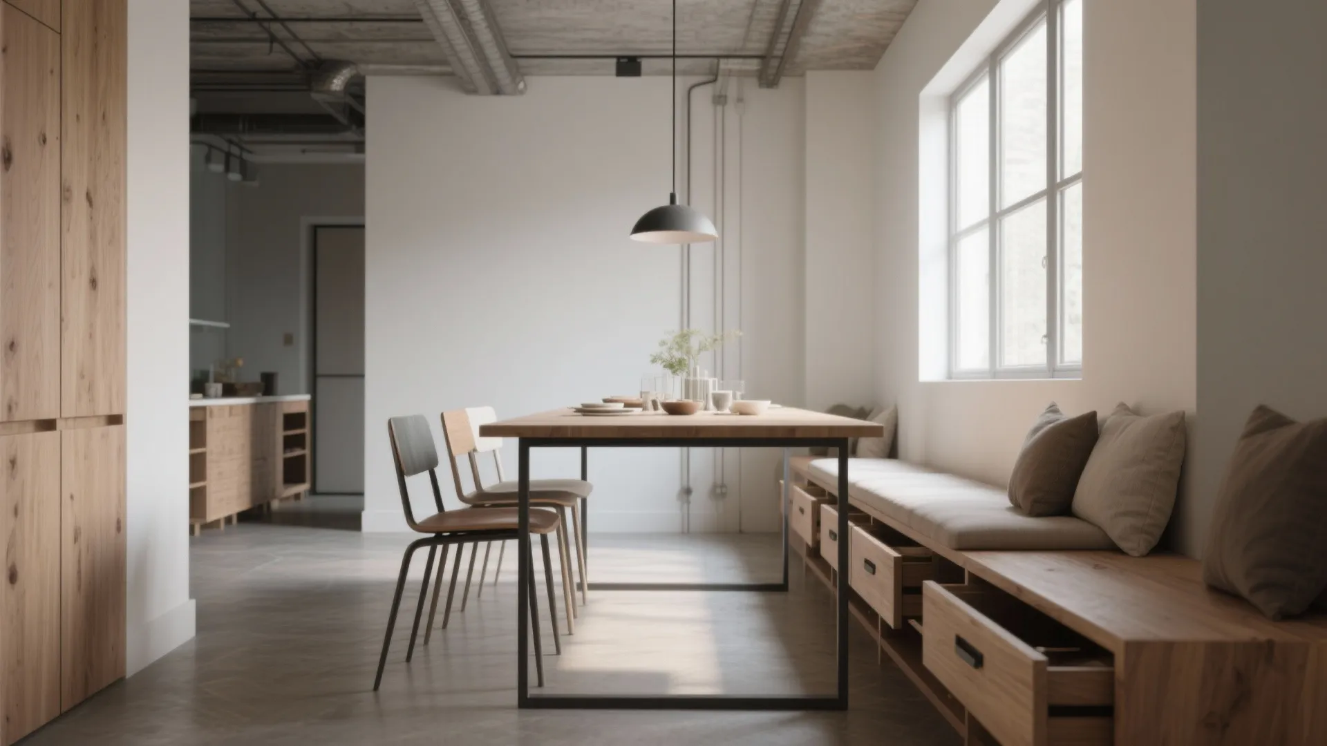 2. Bench Seating to Maximize Flexibility