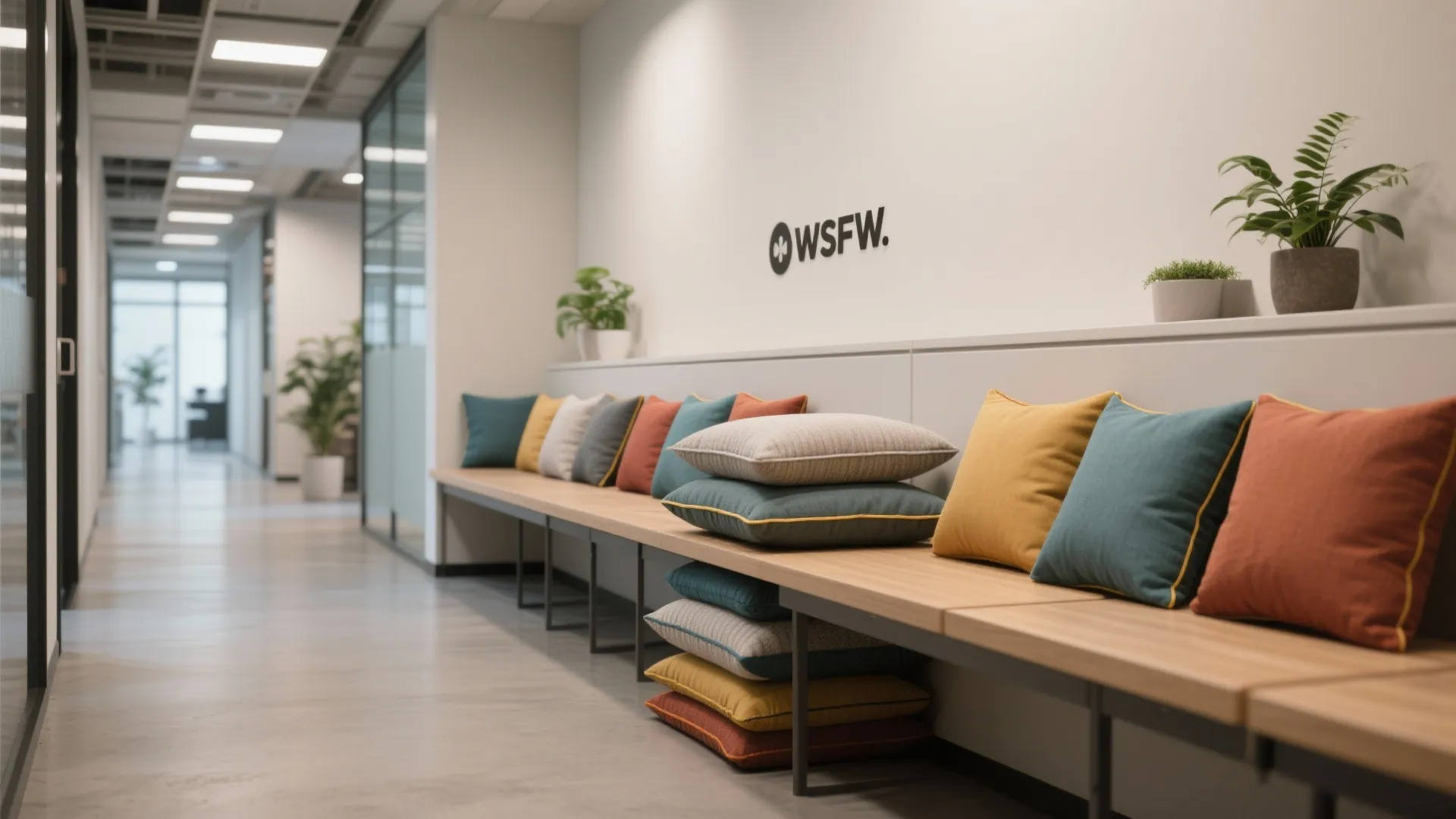 Bench seating with cushions