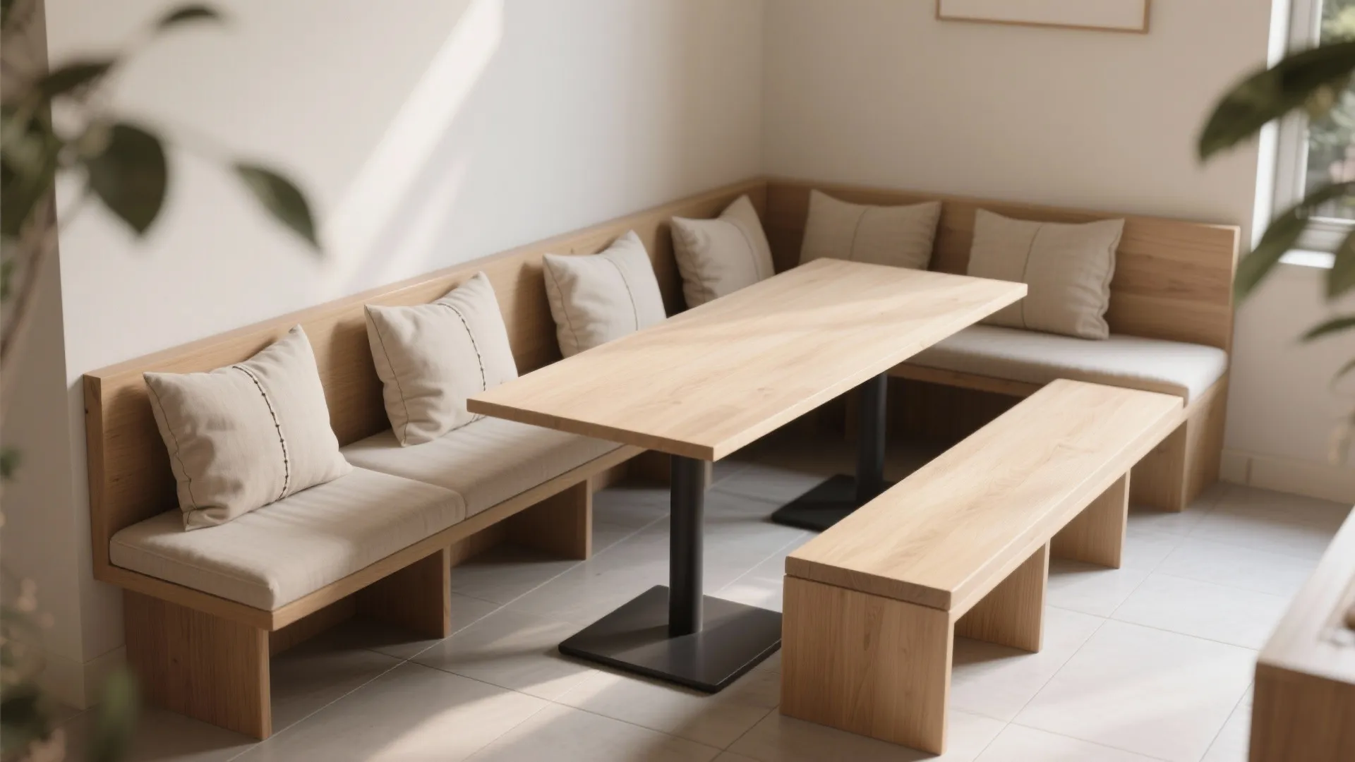 1. Bench seating for flexible capacity