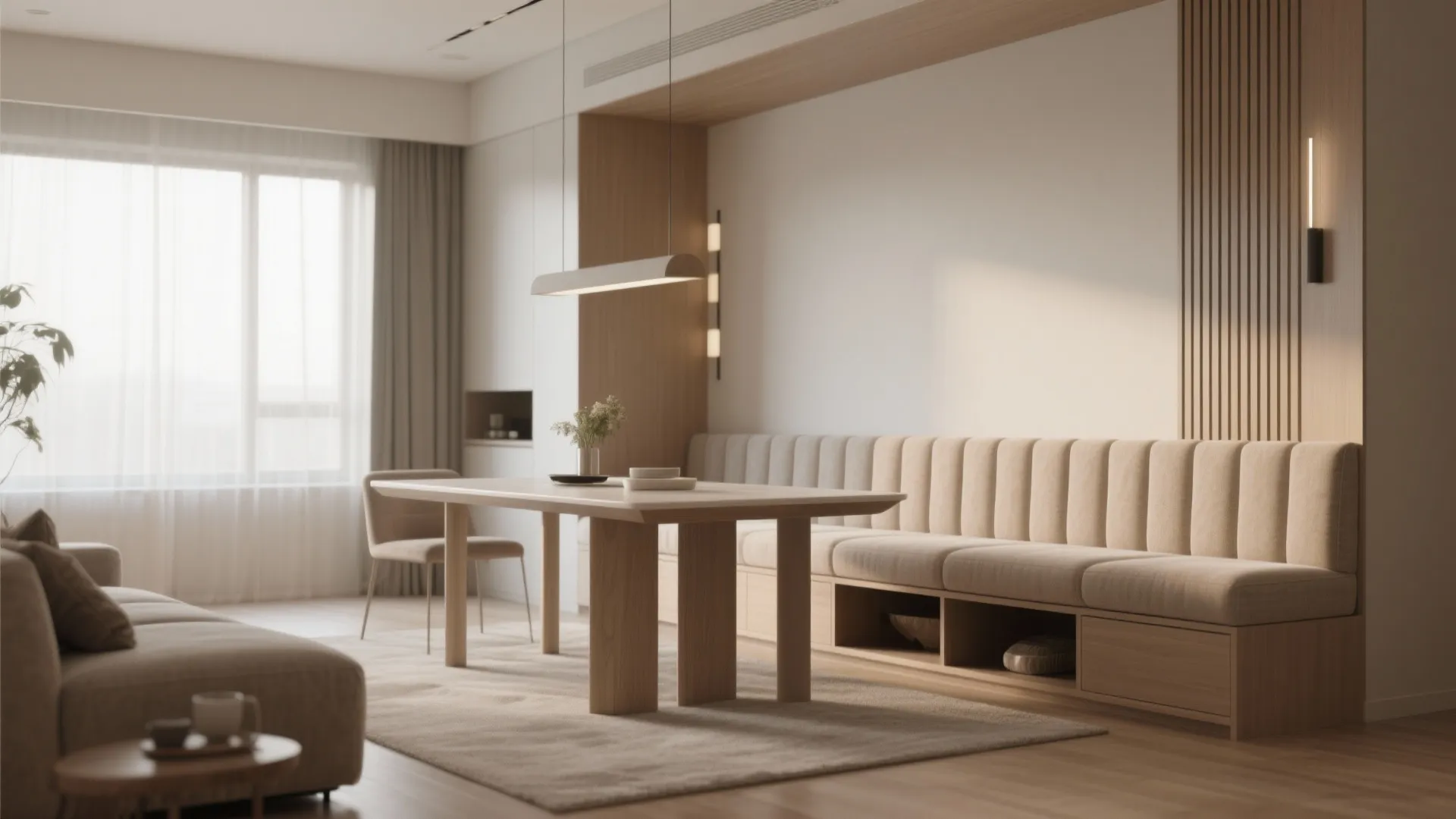 Bench Seating Along One Wall