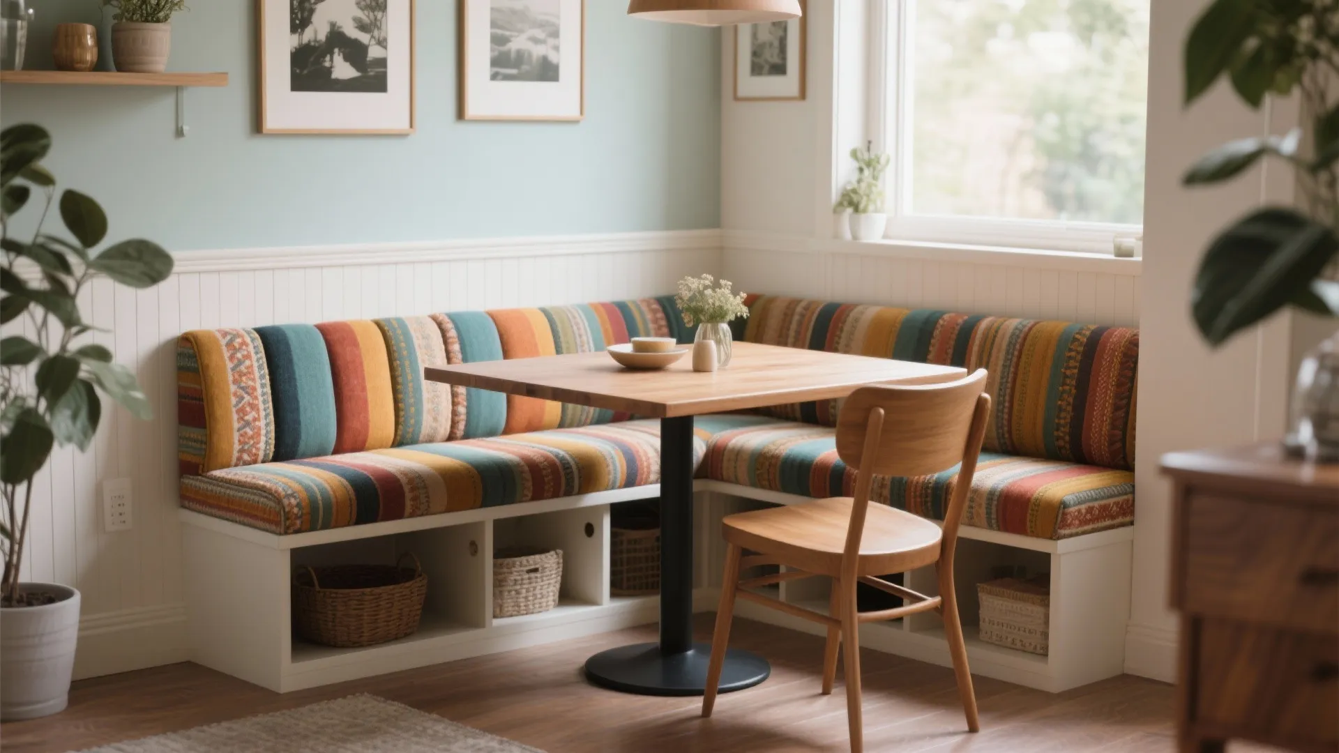 3. Bench Seating Against the Wall