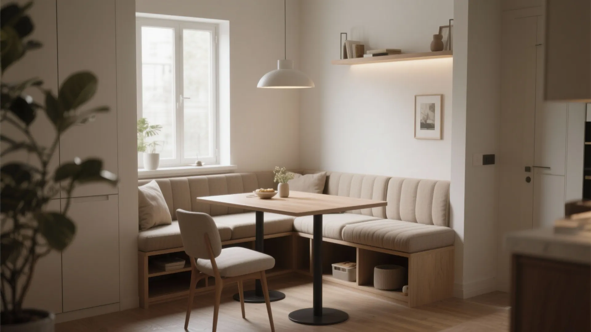 2. Bench Seating Along the Wall