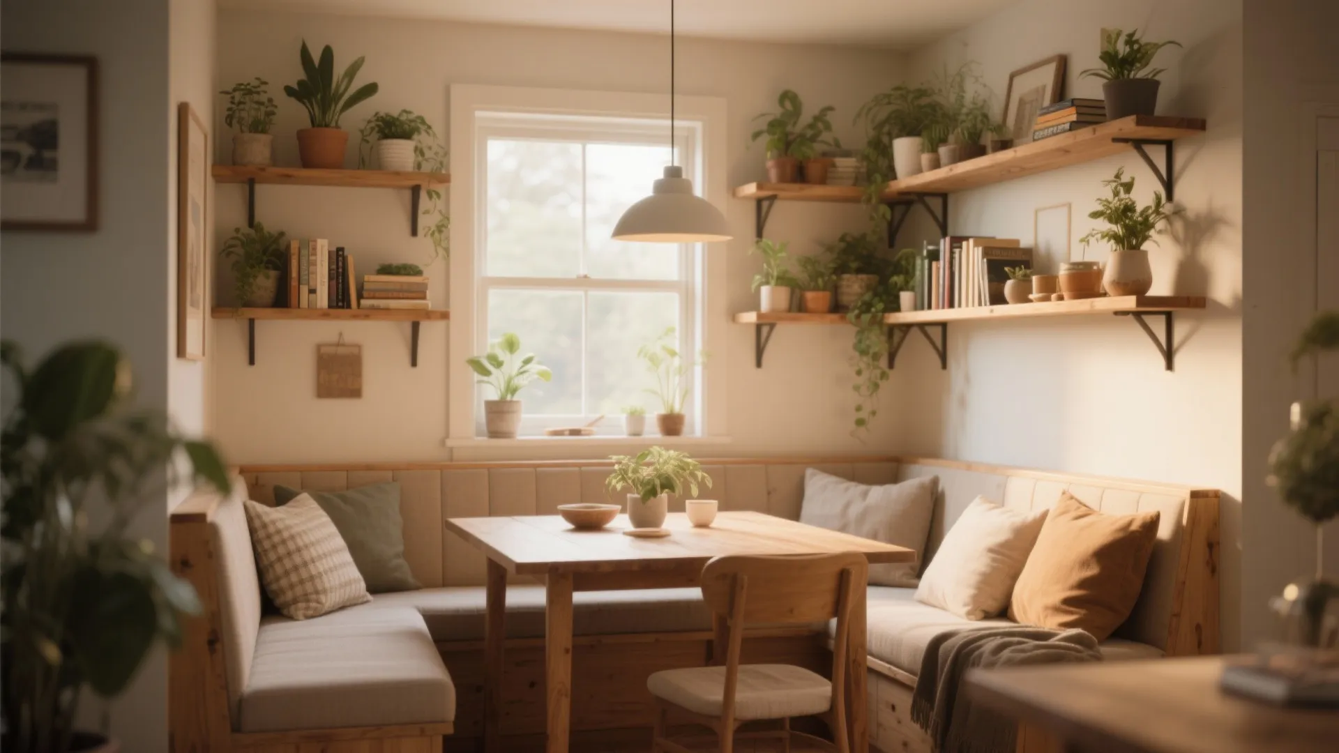 9. Built-in Bench with Shelving Above