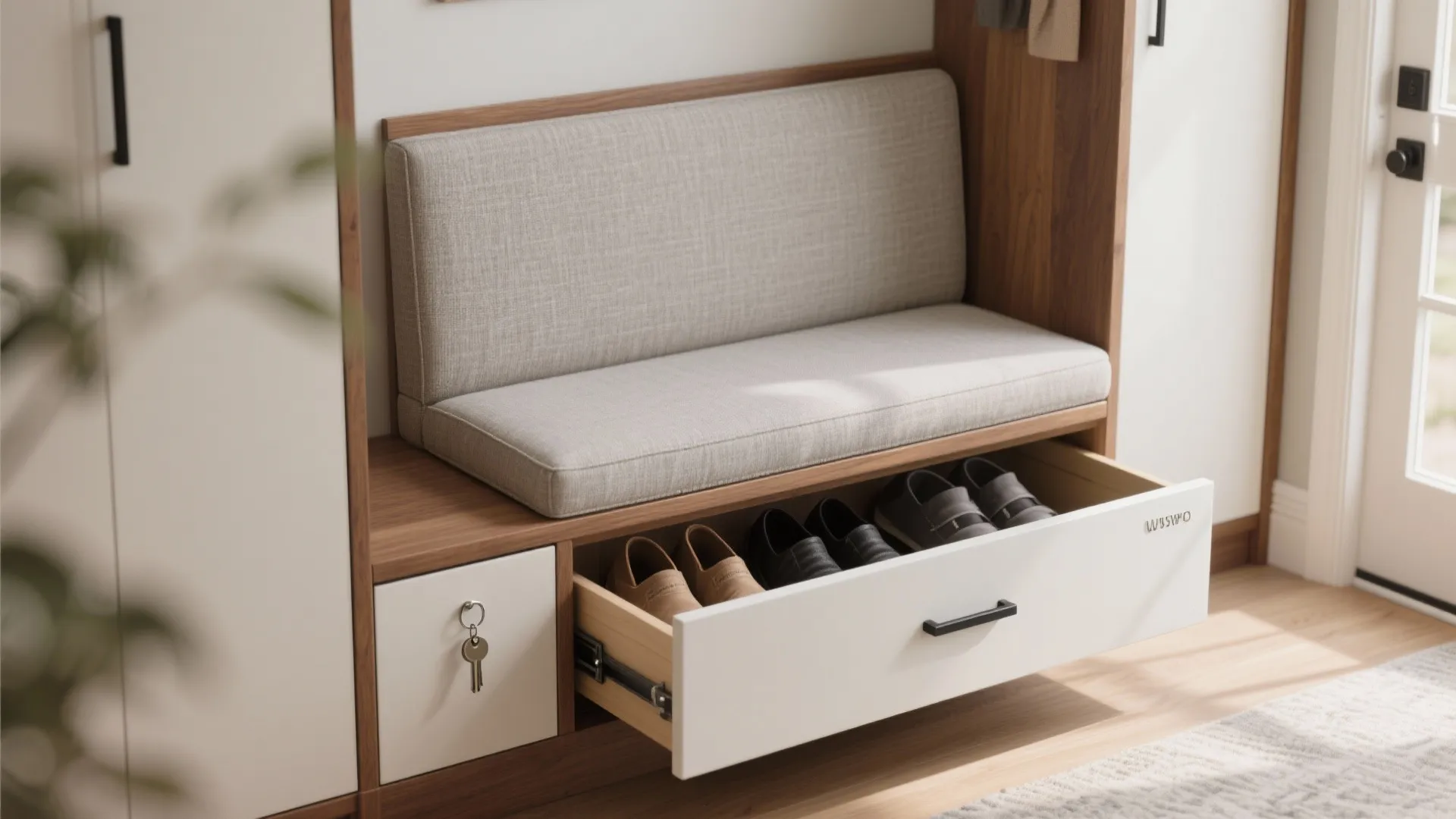 Bench + shoe cabinet combo for sit-and-stow comfort