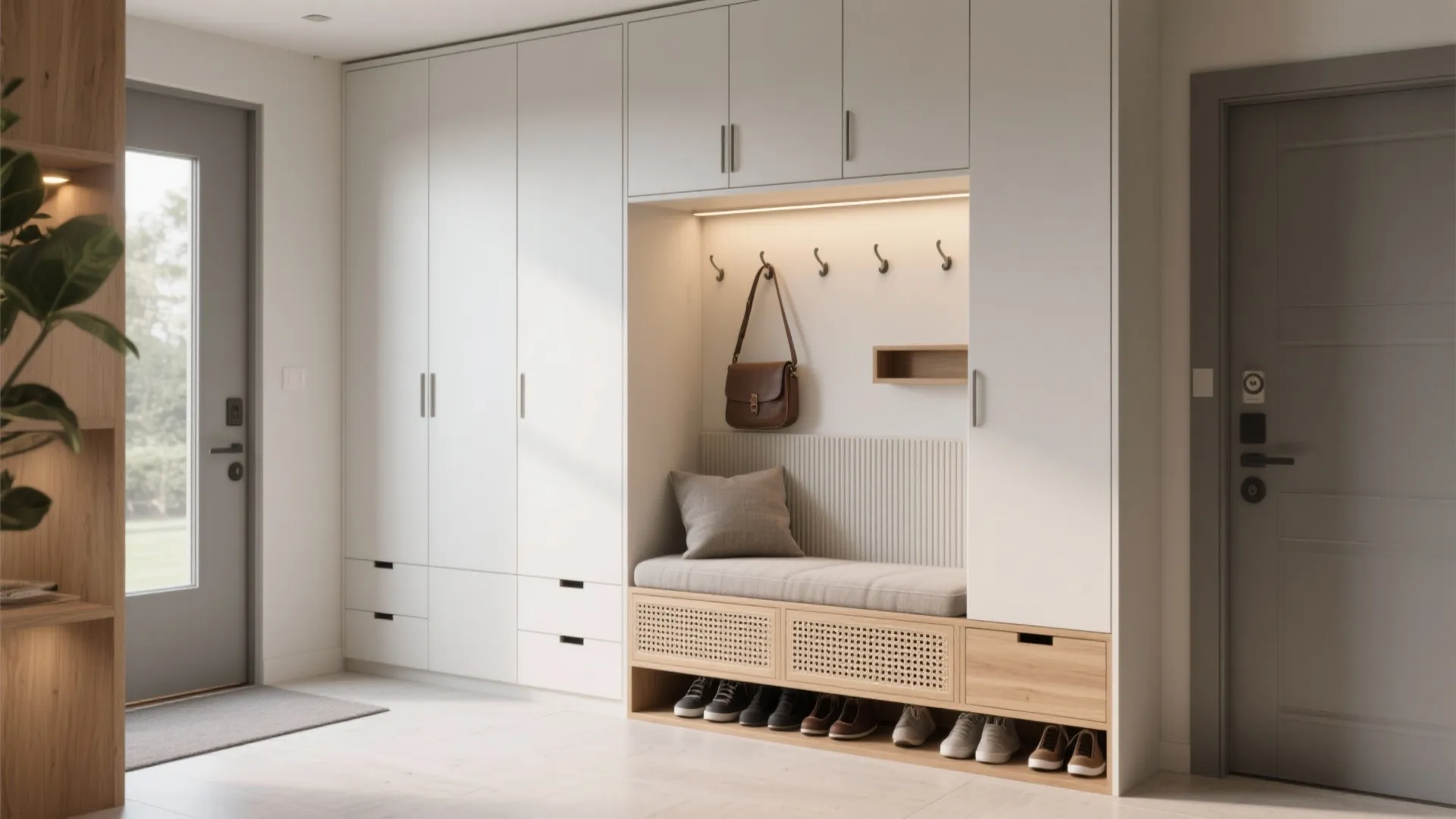 Built-in Bench with Shoe Drawers