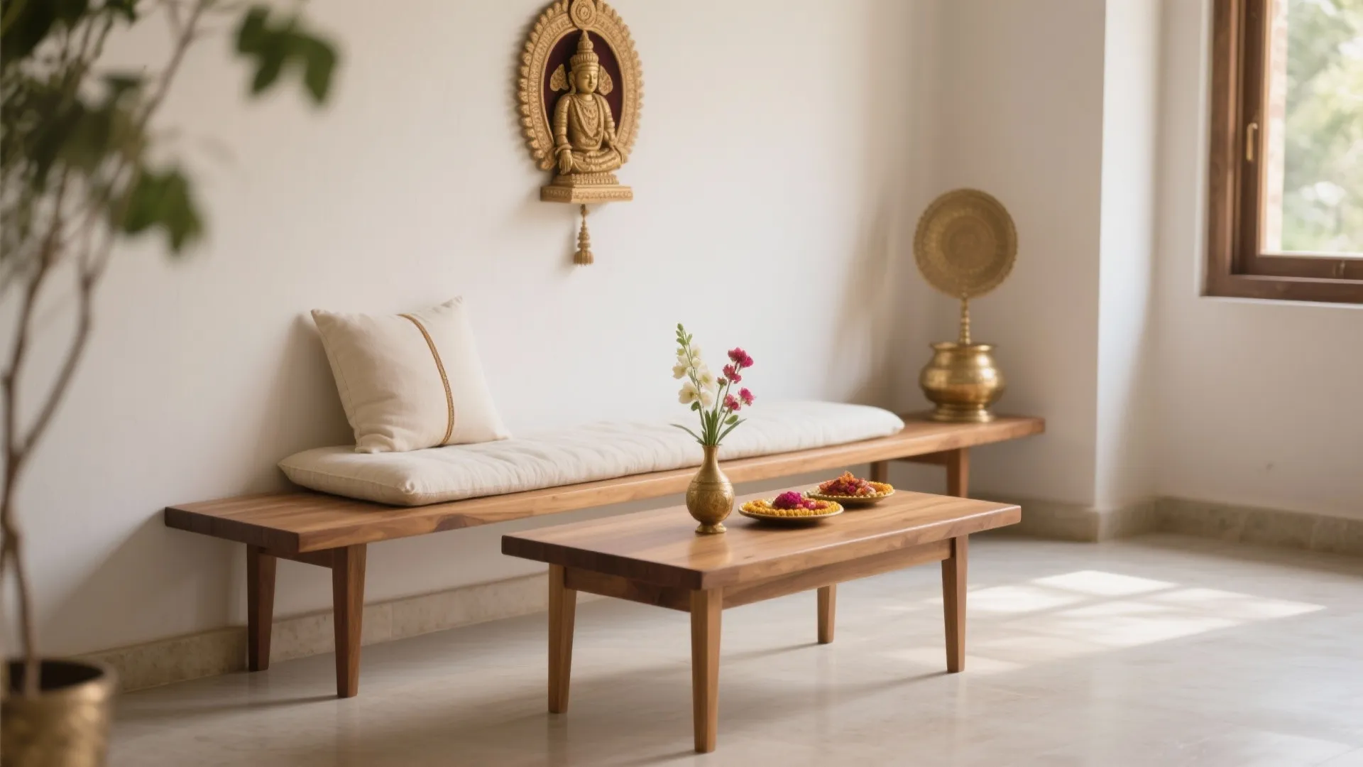 Multipurpose bench-stool that doubles as a low table