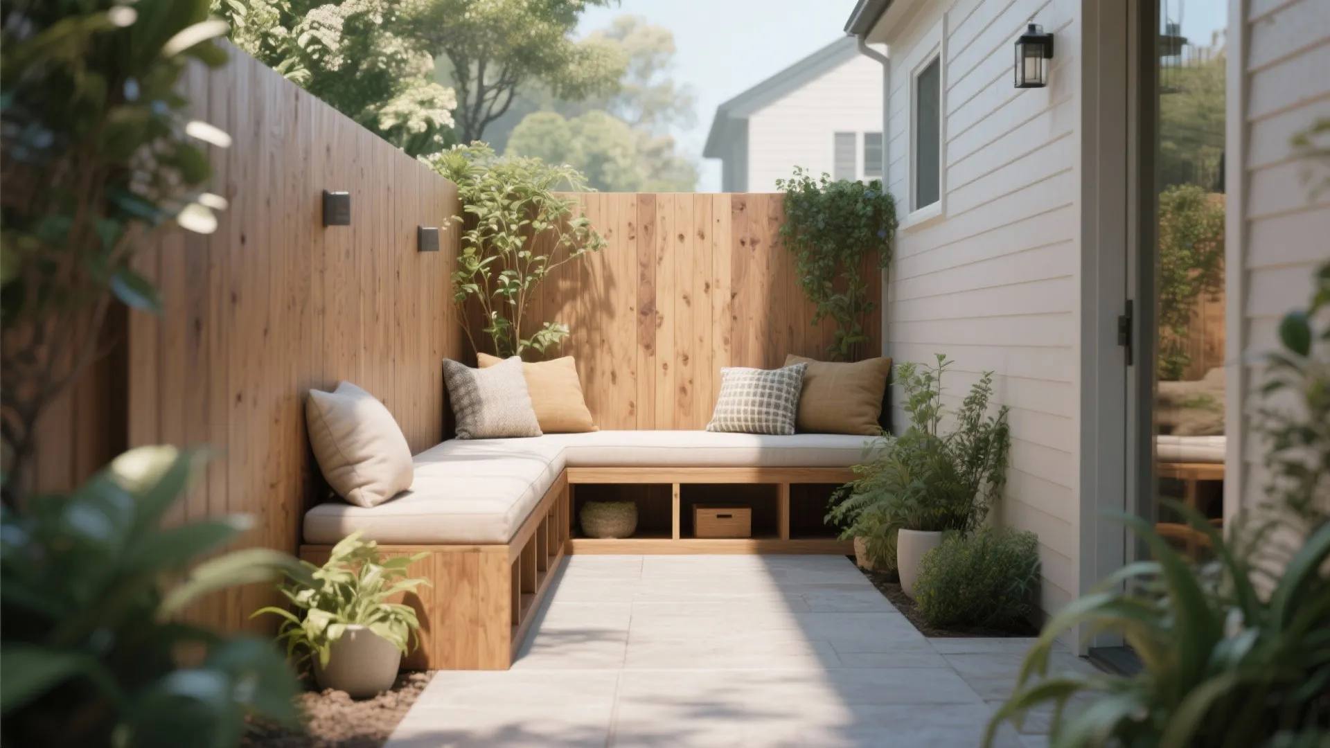 7. Built-in Bench with Storage