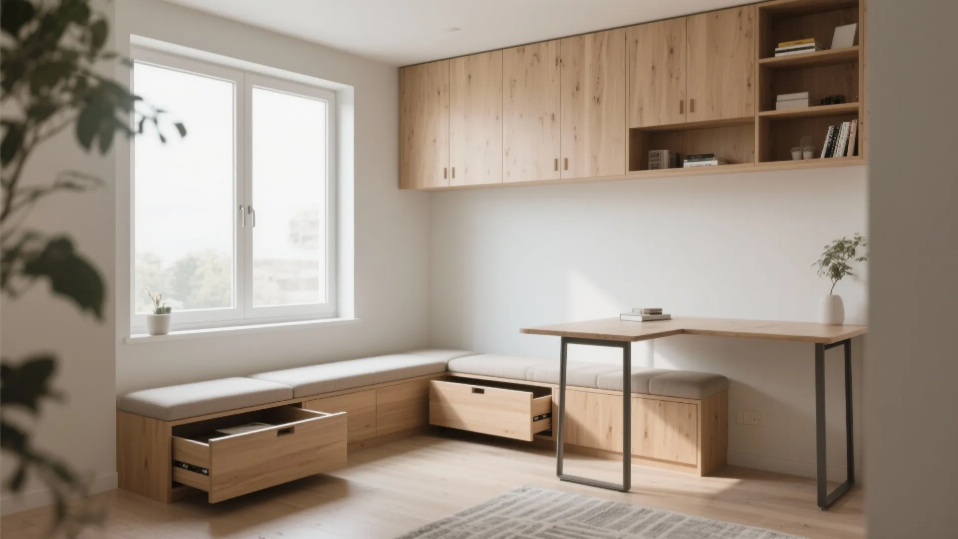 9. Built-In Bench with Storage