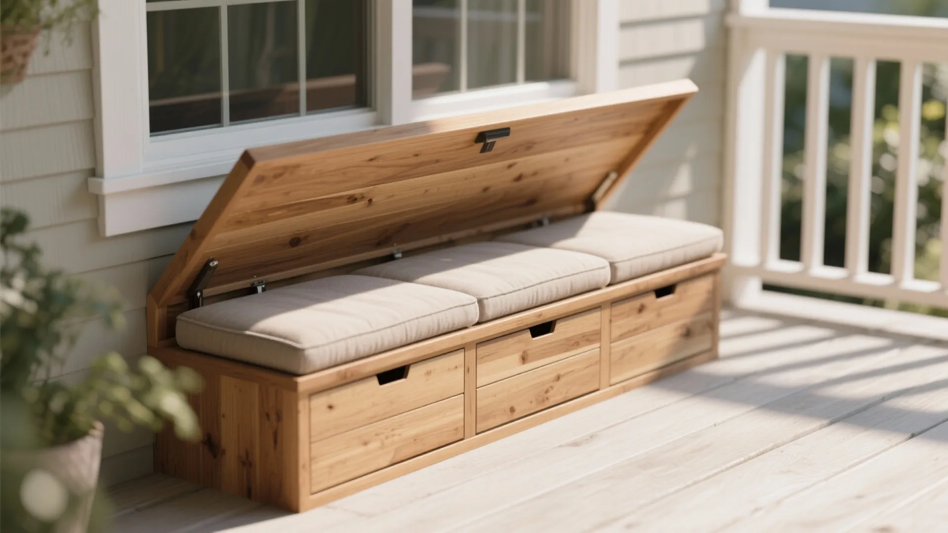 4. Add Built-In Benches with Storage