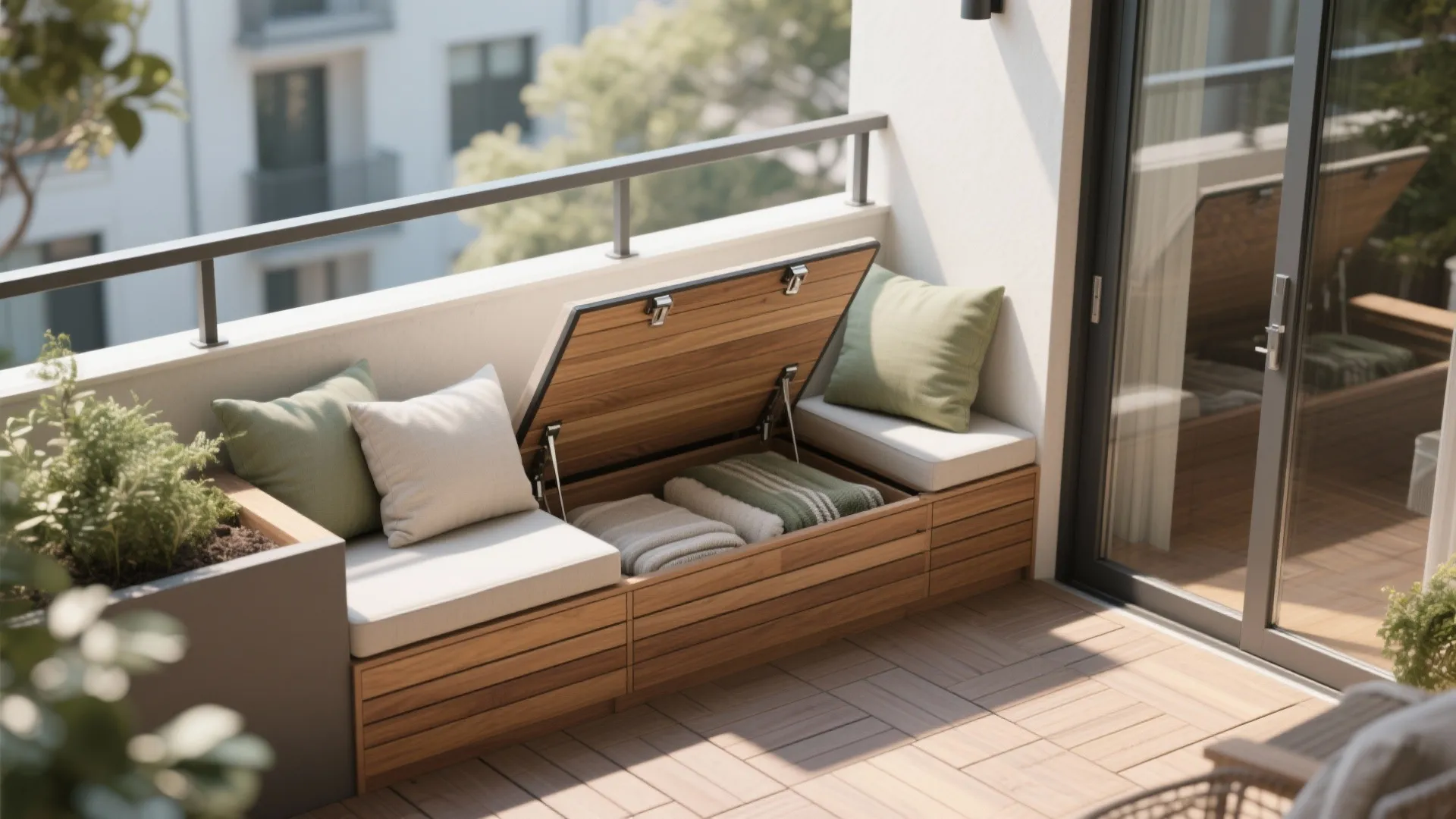 Idea 2: Built-In Bench with Hidden Storage