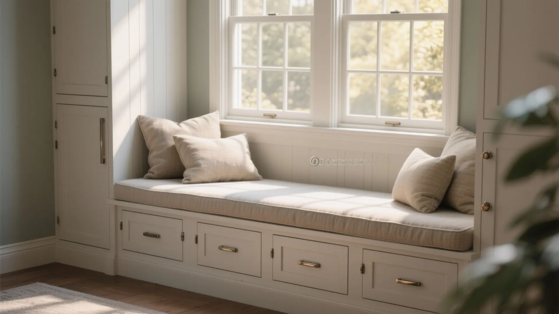 4. Built-in Bench with Storage Doors