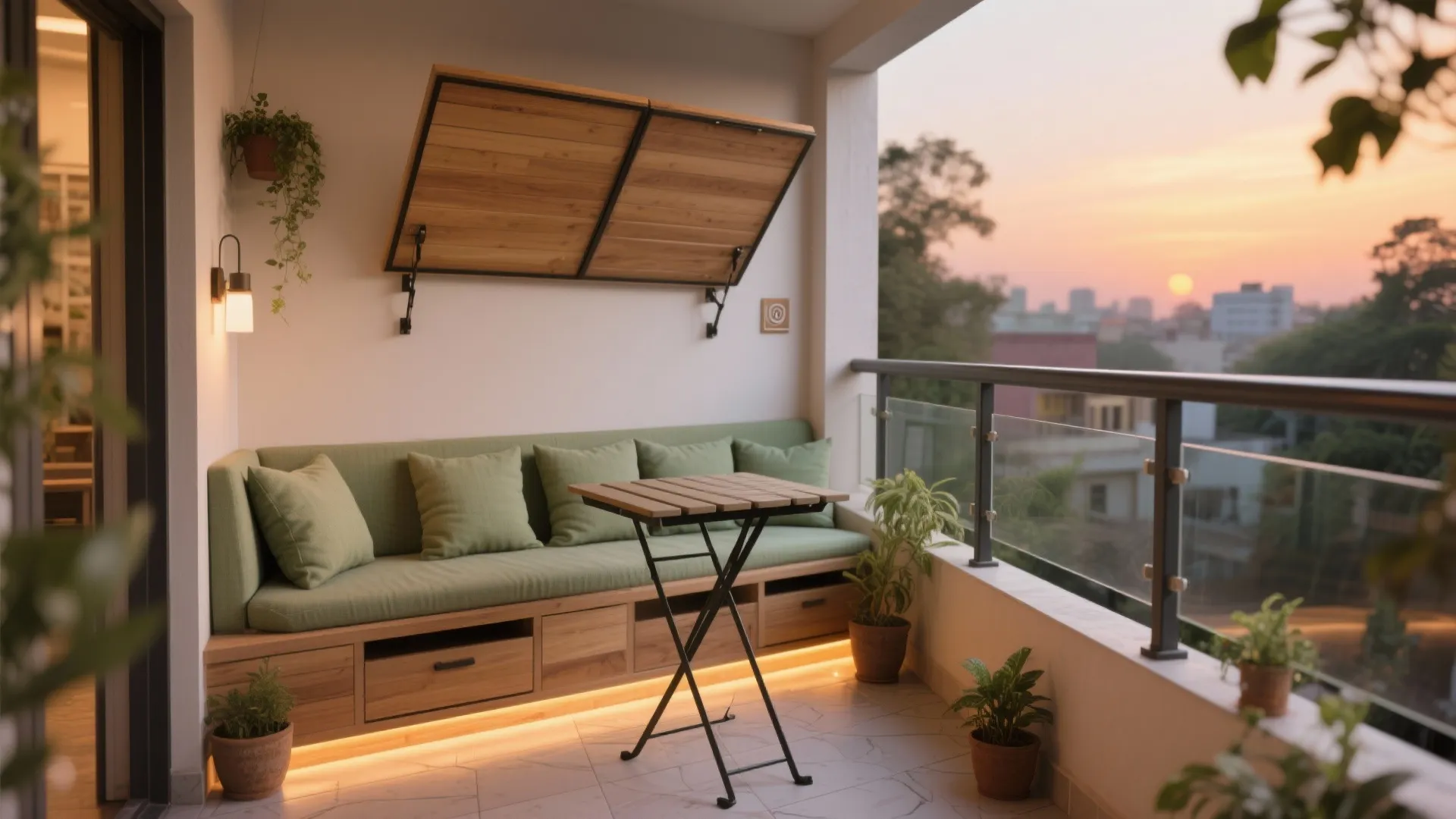 Compact Seating and Storage for Social Evenings