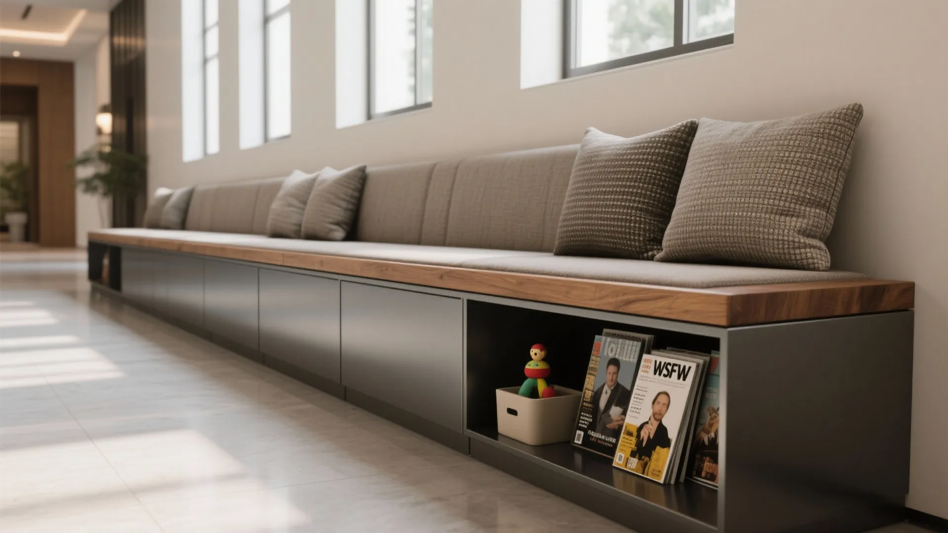 2. Bench Seating with Built-in Storage