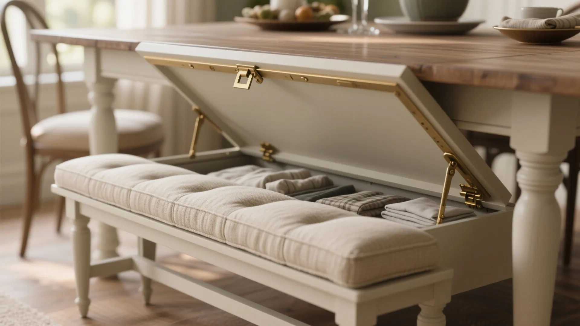 2. Bench seating with hidden storage