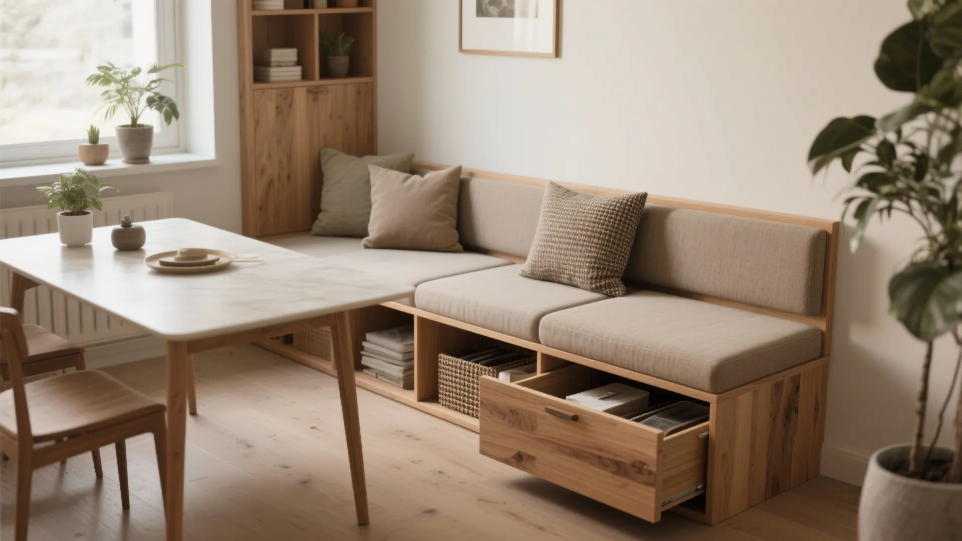 2. Bench Seating with Storage