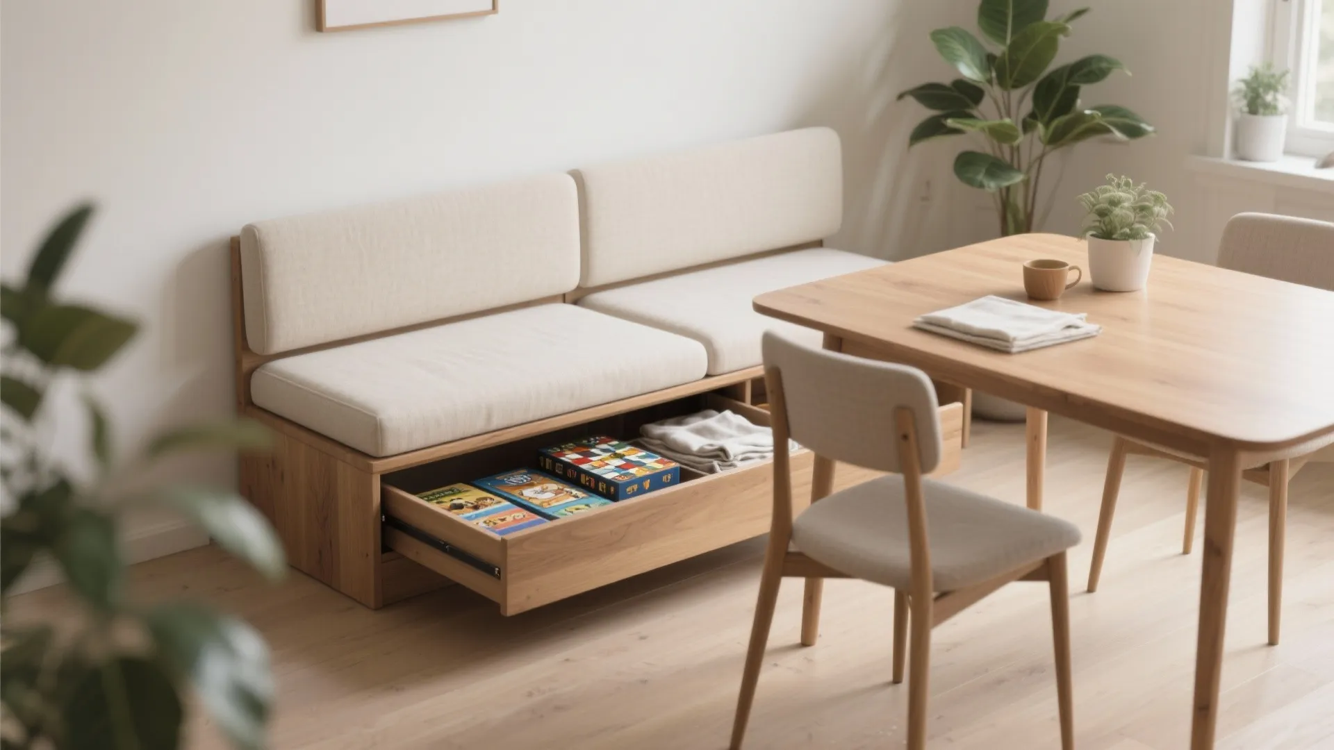 2. Bench Seating with Hidden Storage