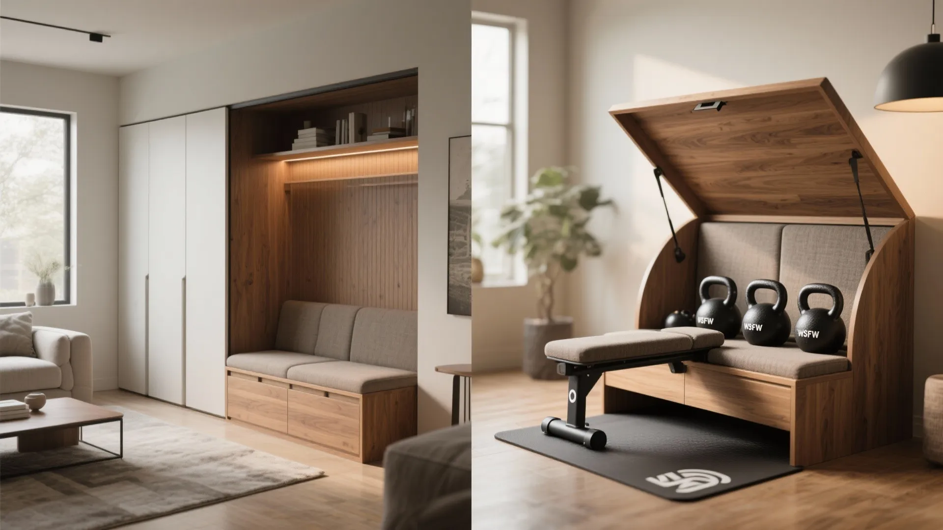 3. Convertible Furniture: Bench + Storage
