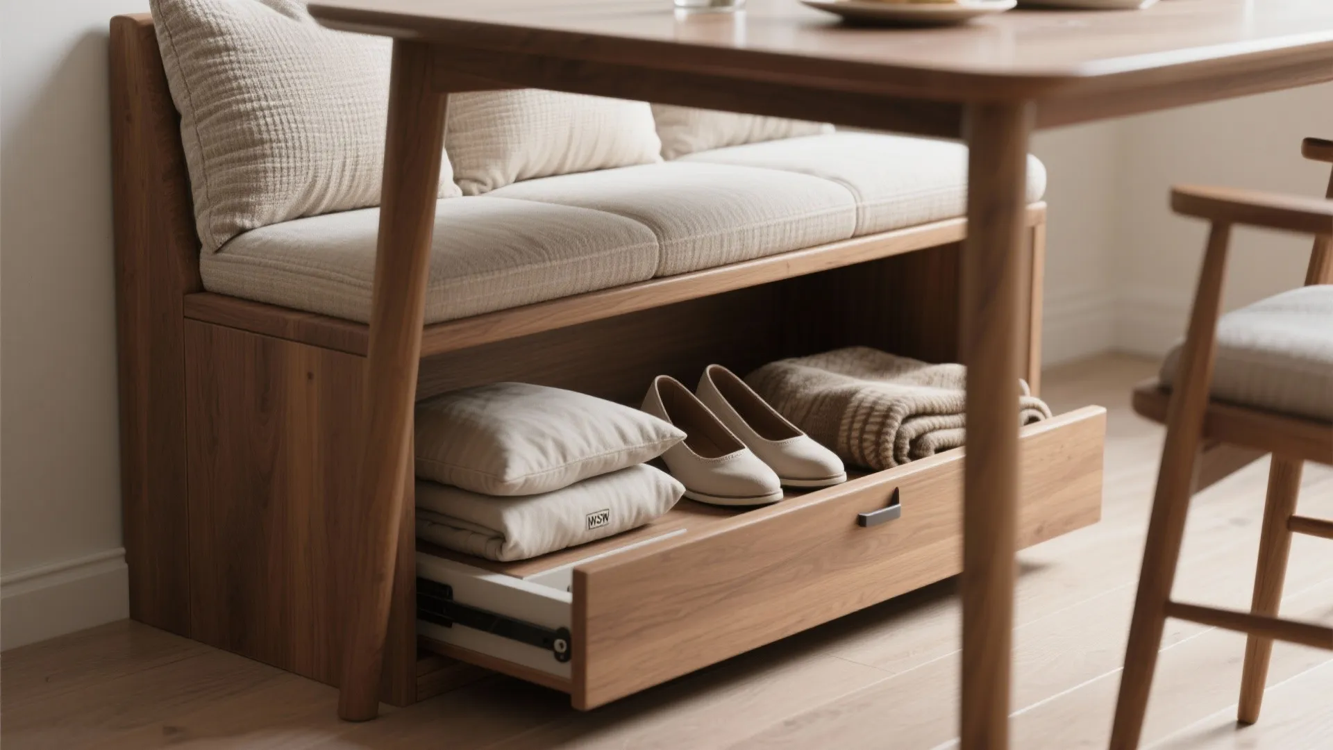 4. Bench seating with under-seat storage