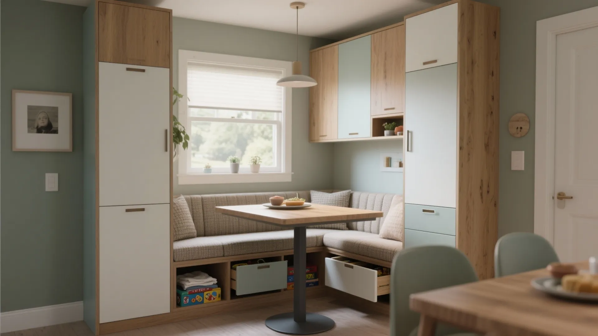 5. Modular cabinets with bench seating