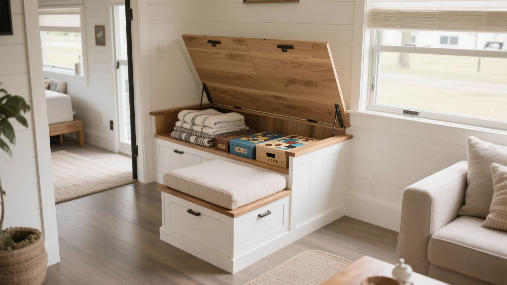 Built-in Bench Seating With Hidden Storage
