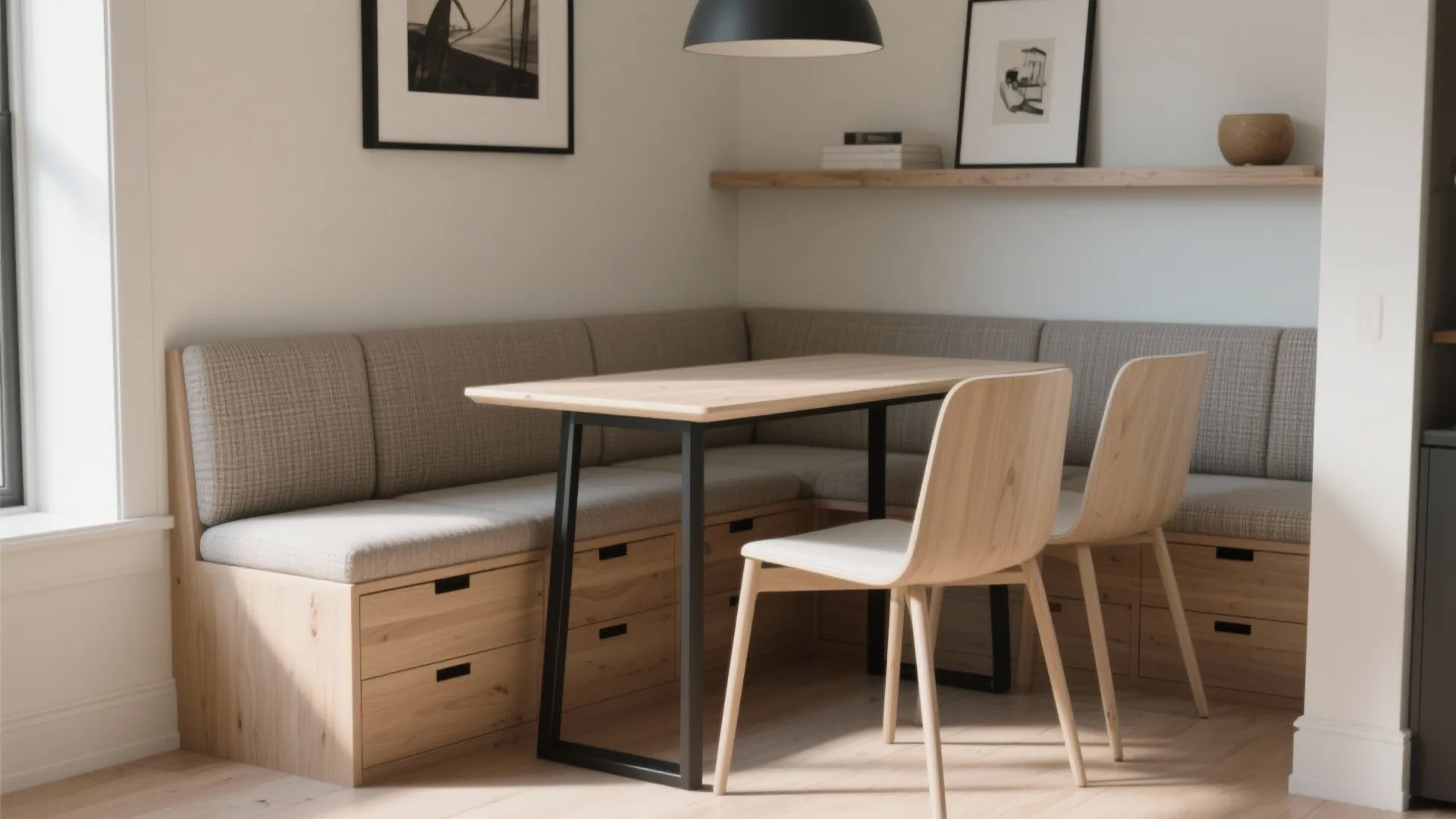 Minimalist storage that doubles as seating