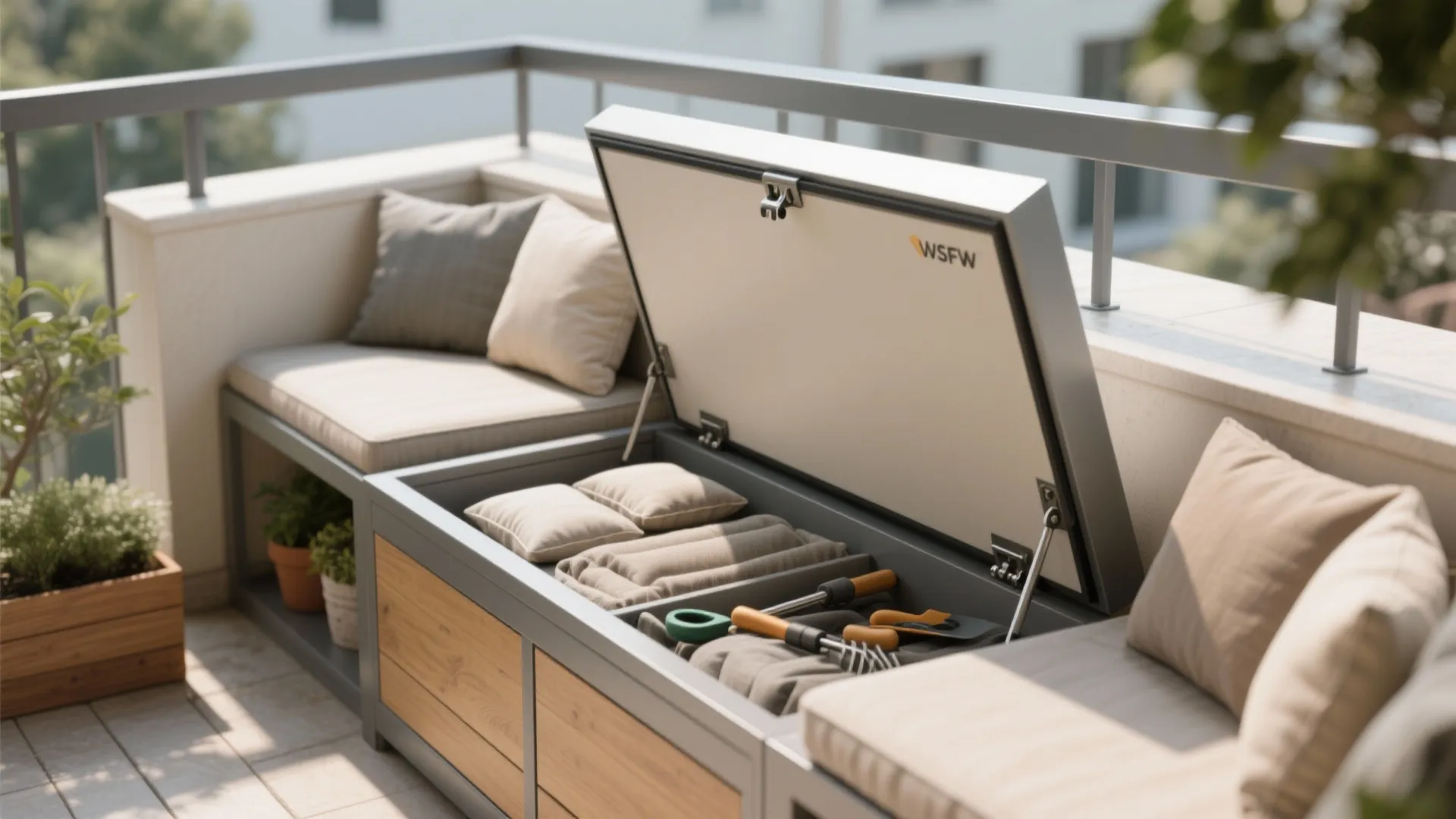 3) Multi-task seating: benches with storage and fold-away pieces