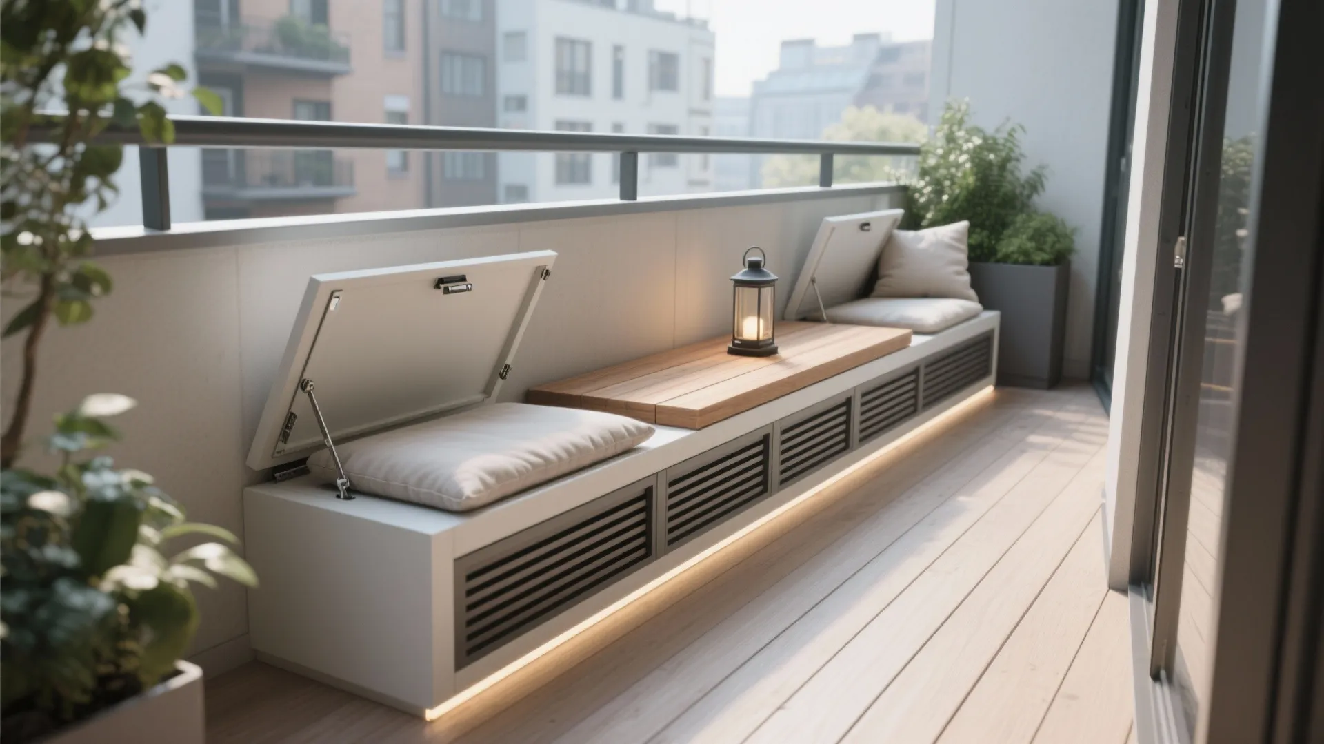 Built-in Bench Storage That Doubles as Seating