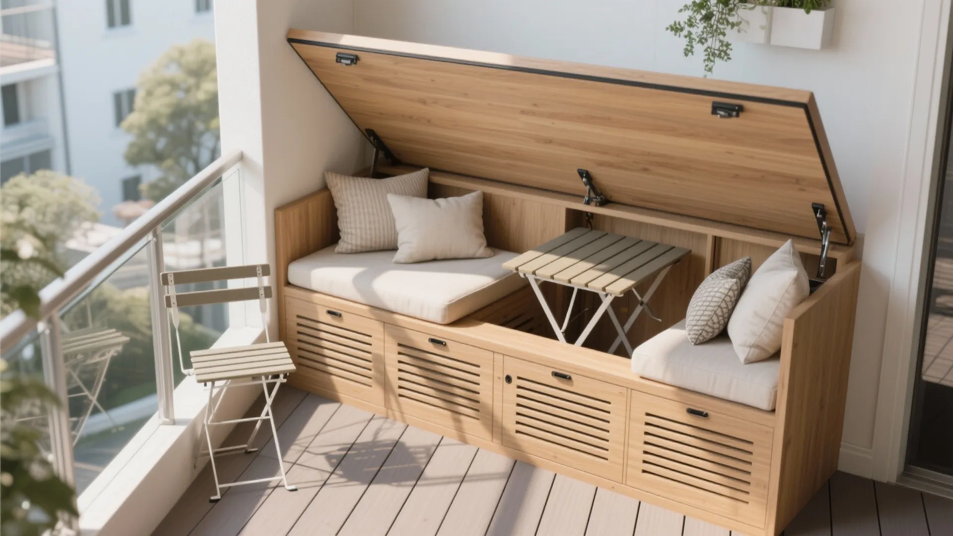 Built-in bench seating with hidden storage