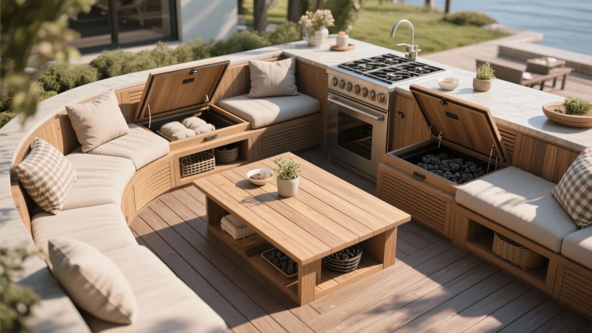 5. Built-in Bench Seating with Integrated Storage