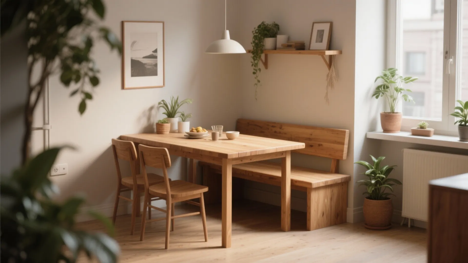 3. Bench + table combo