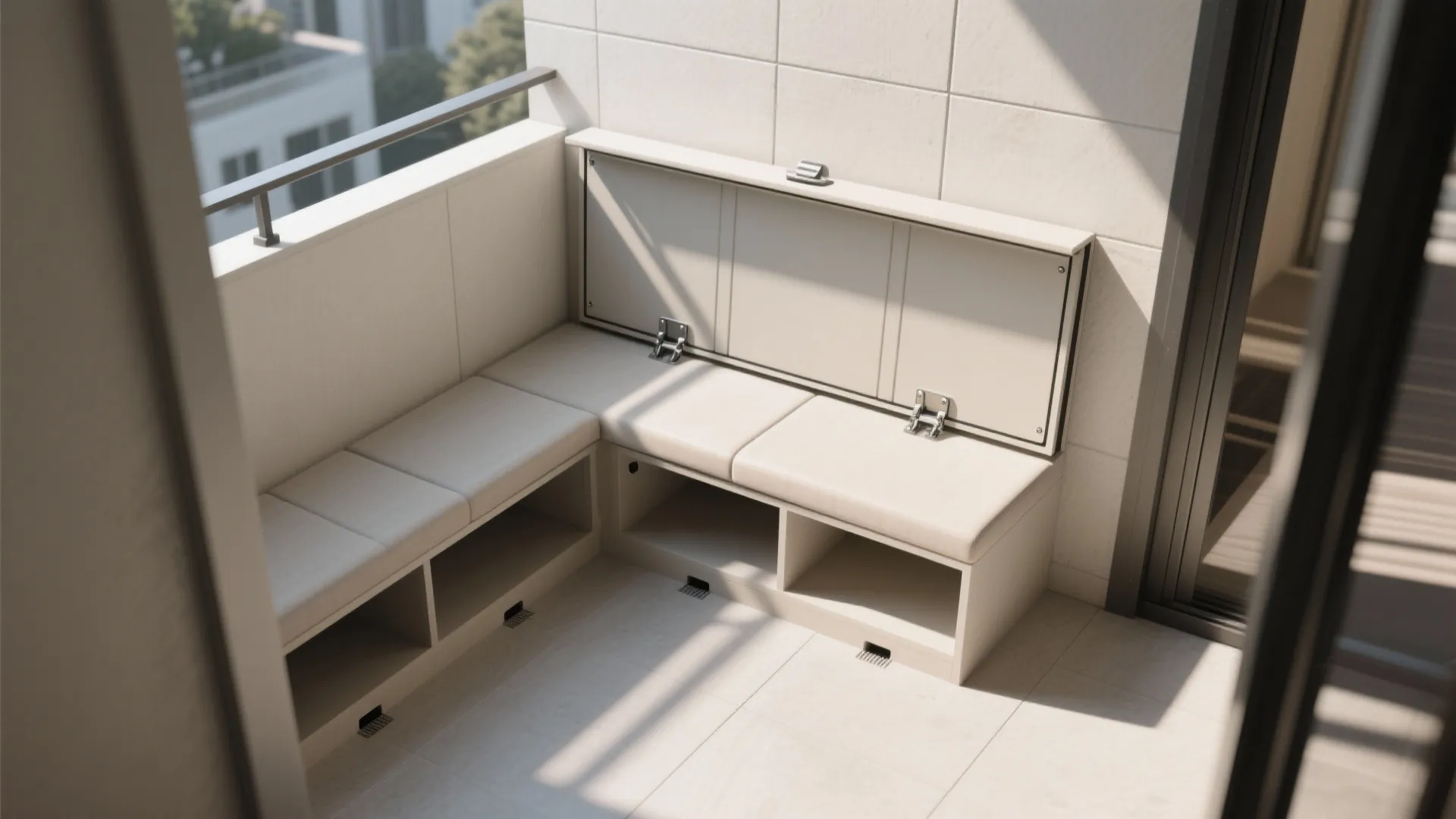 Built-In Storage Bench Drop Wall