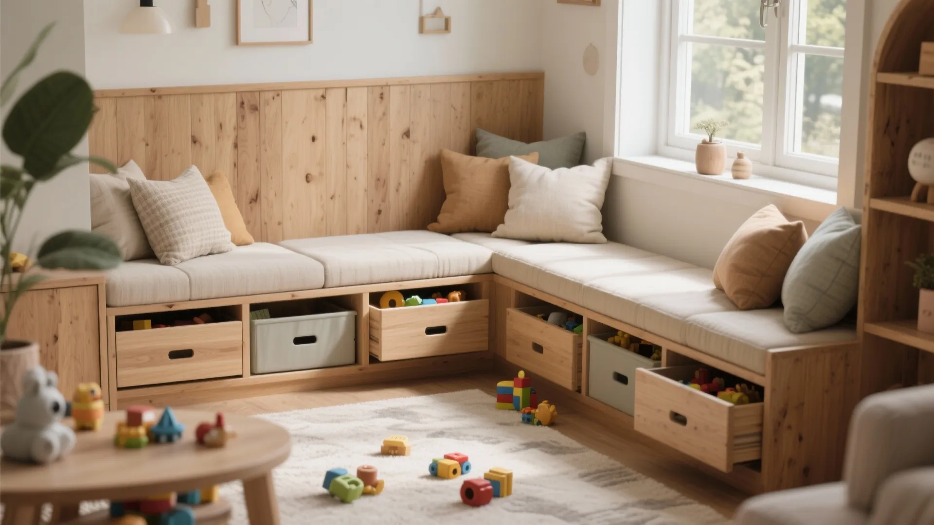 5. Built-in Bench with Storage