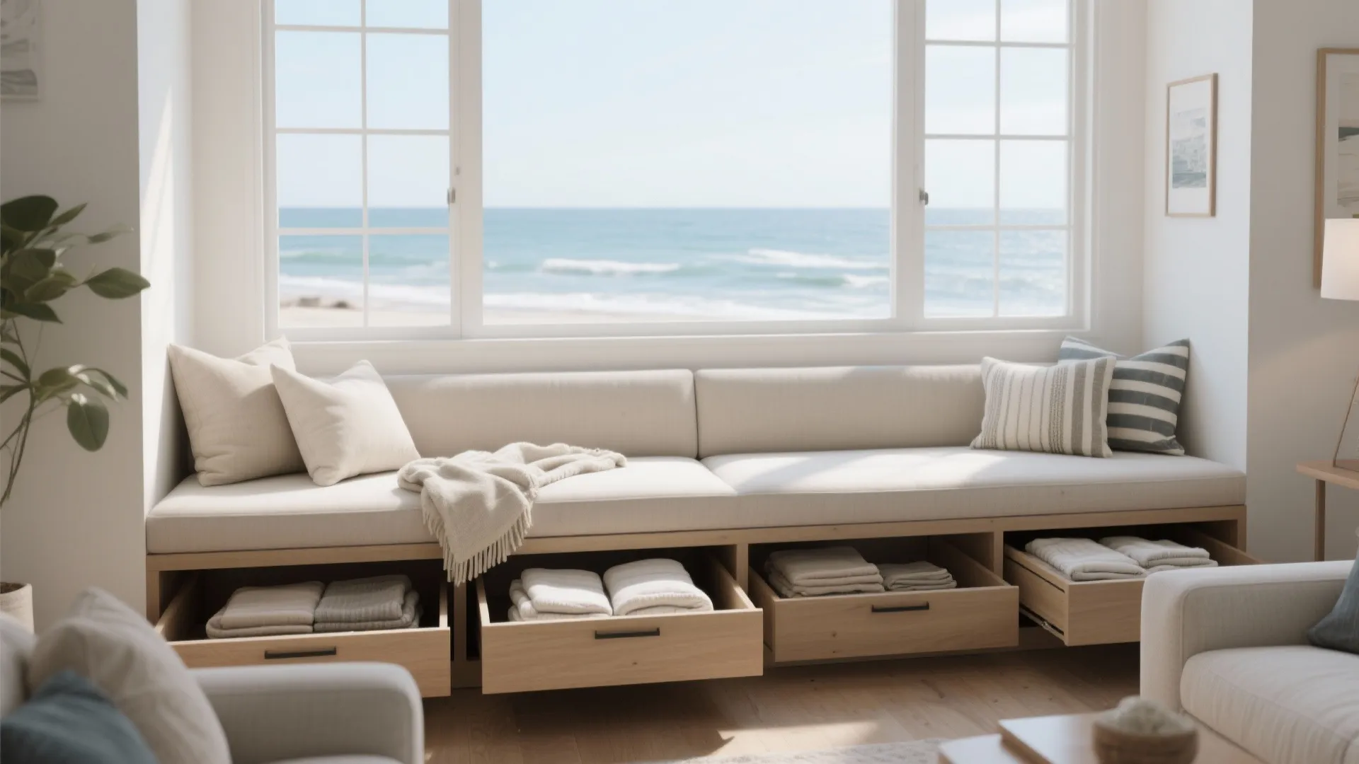 4. Built-In Bench with Under-Seat Storage