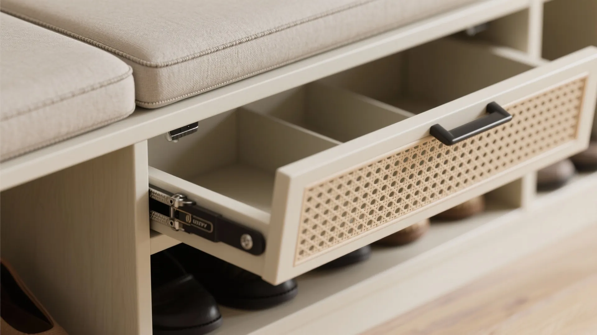 Built-in benches and drop zones that work hard