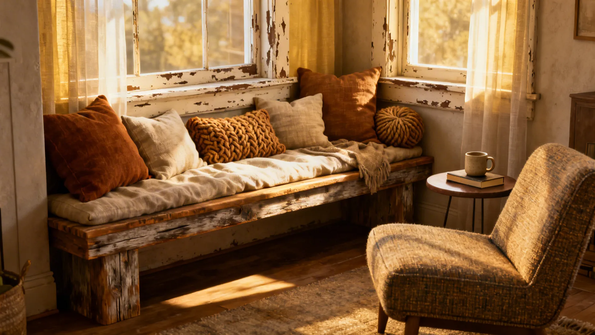 4. Bench Seating with Cushions