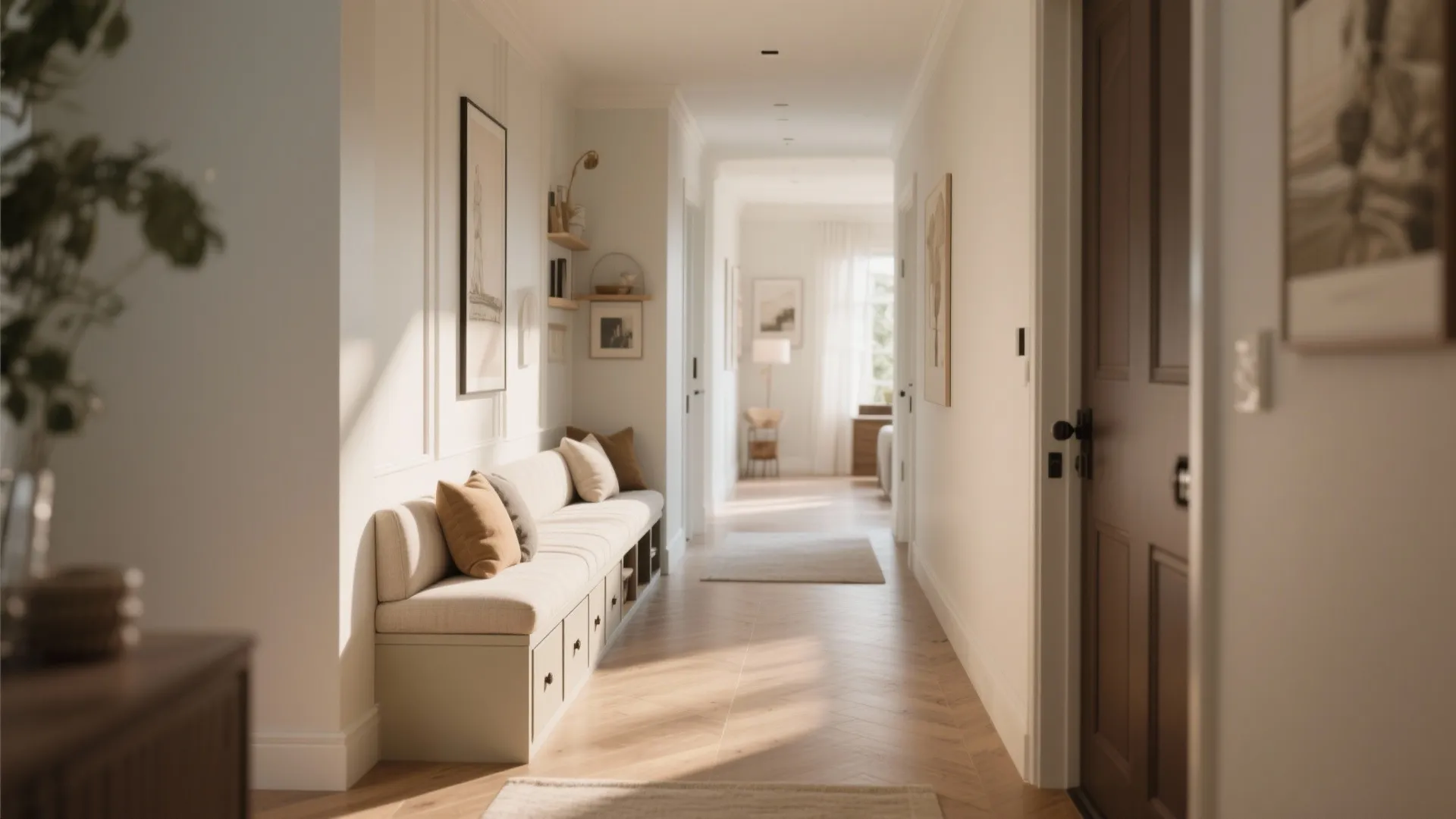 Built-in bench with storage